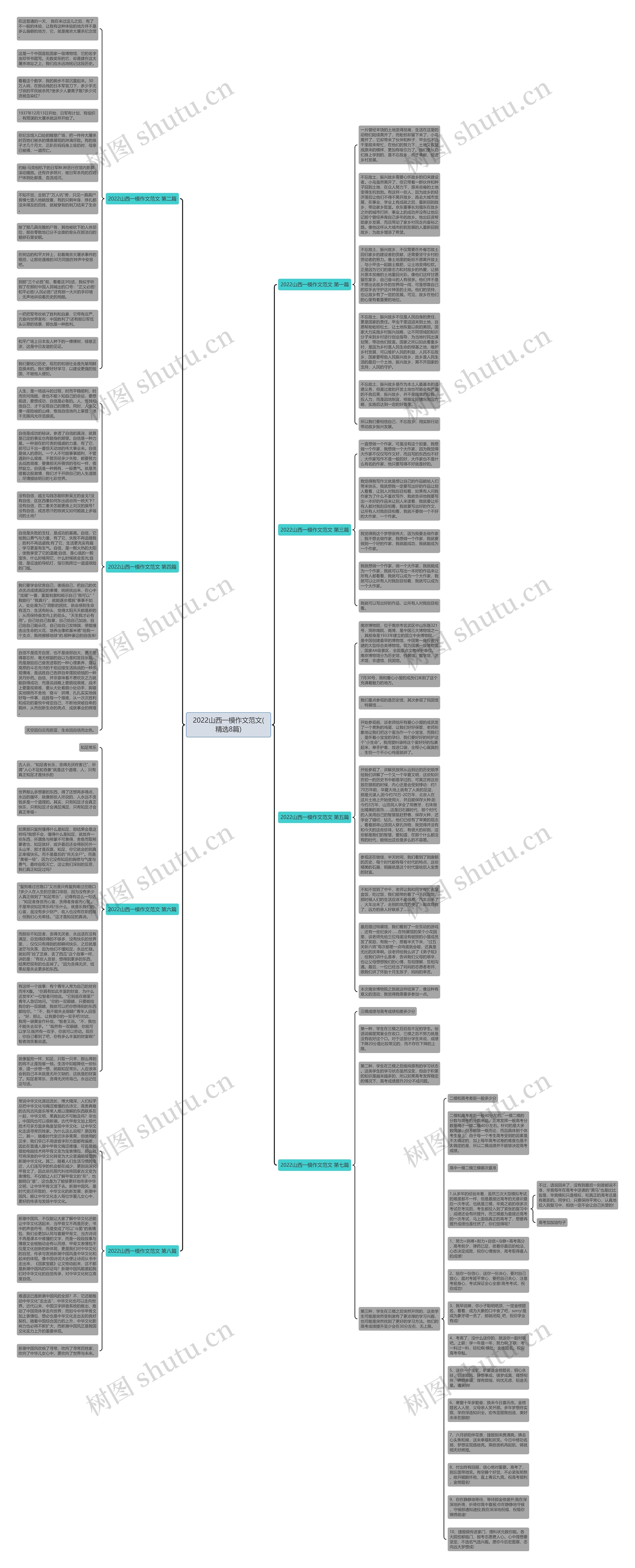 2022山西一模作文范文(精选8篇)思维导图