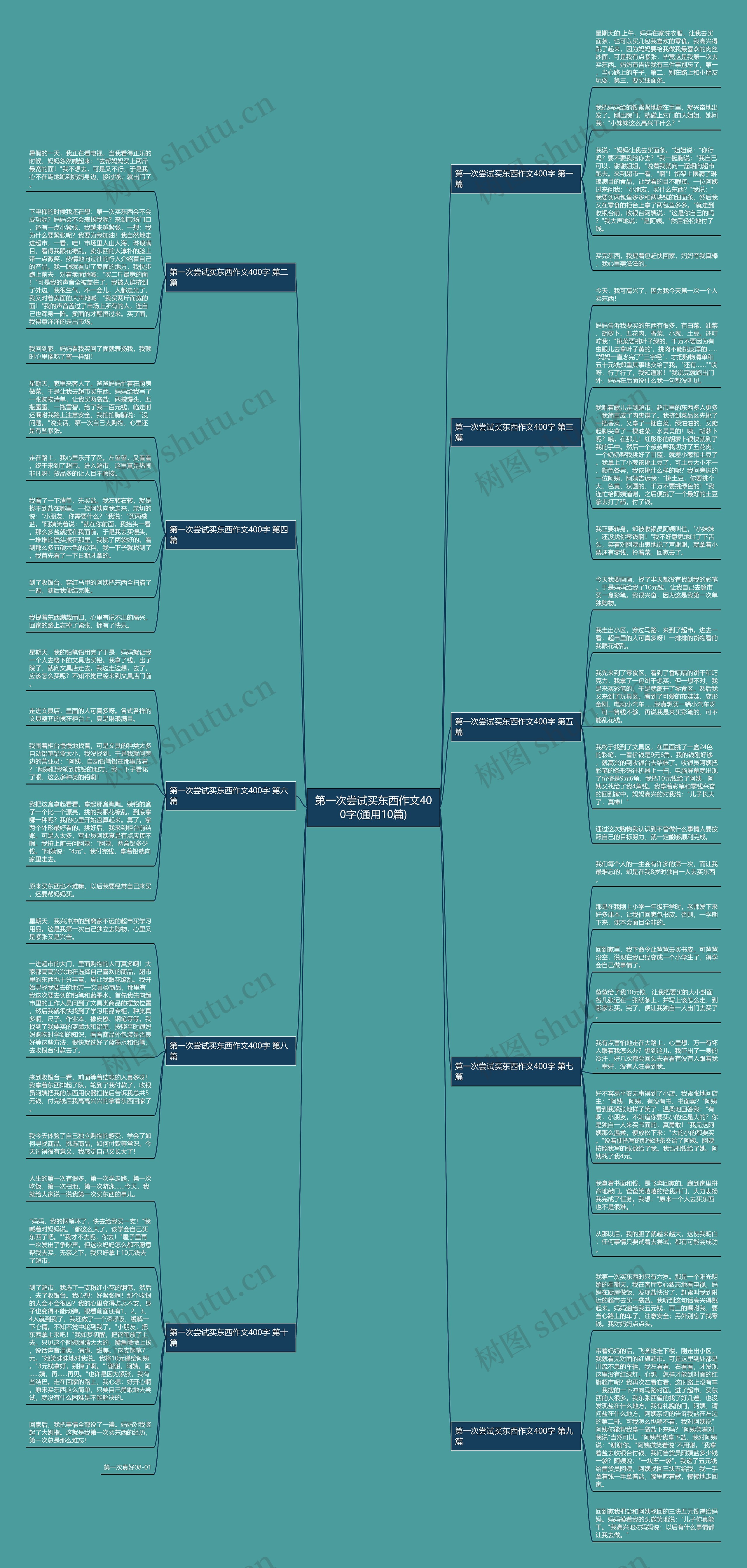 第一次尝试买东西作文400字(通用10篇)思维导图