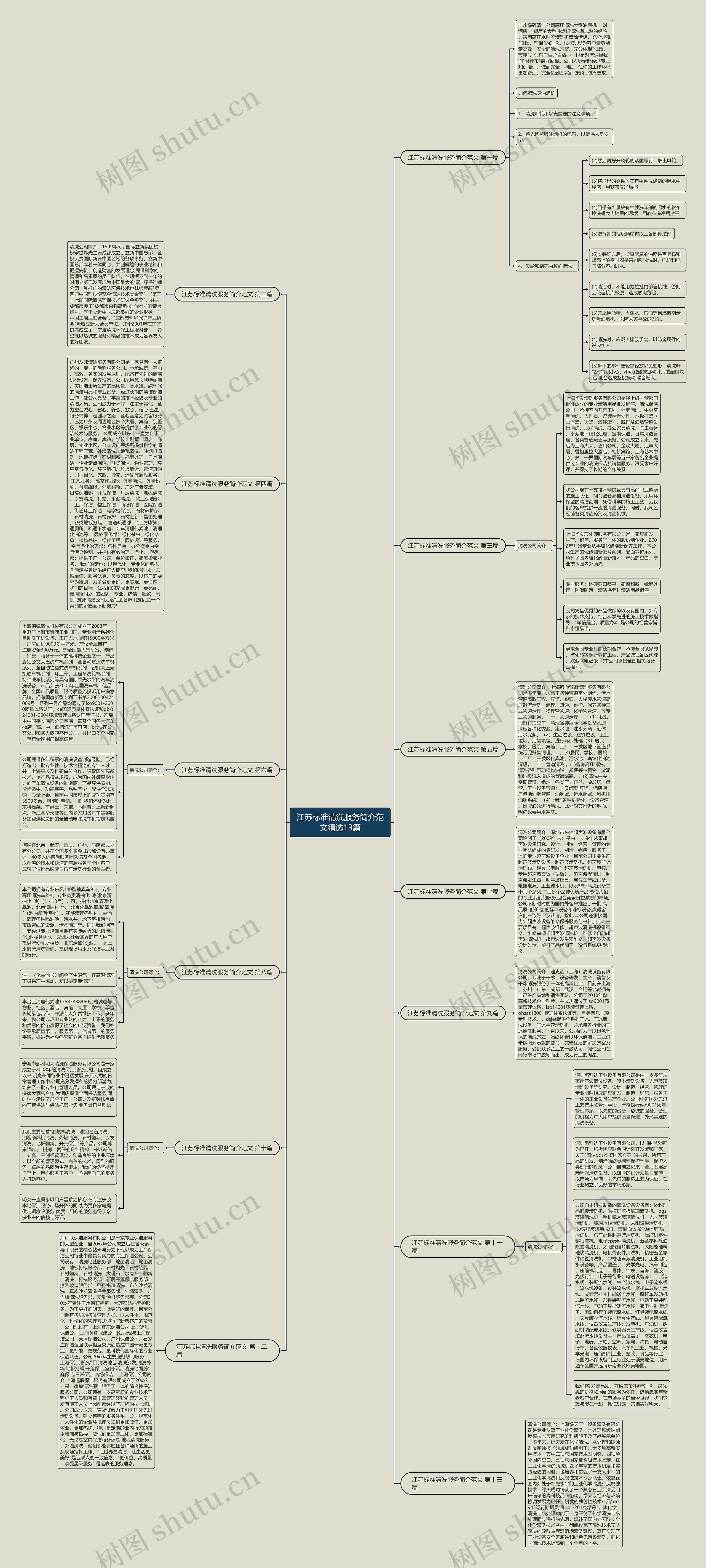 江苏标准清洗服务简介范文精选13篇思维导图