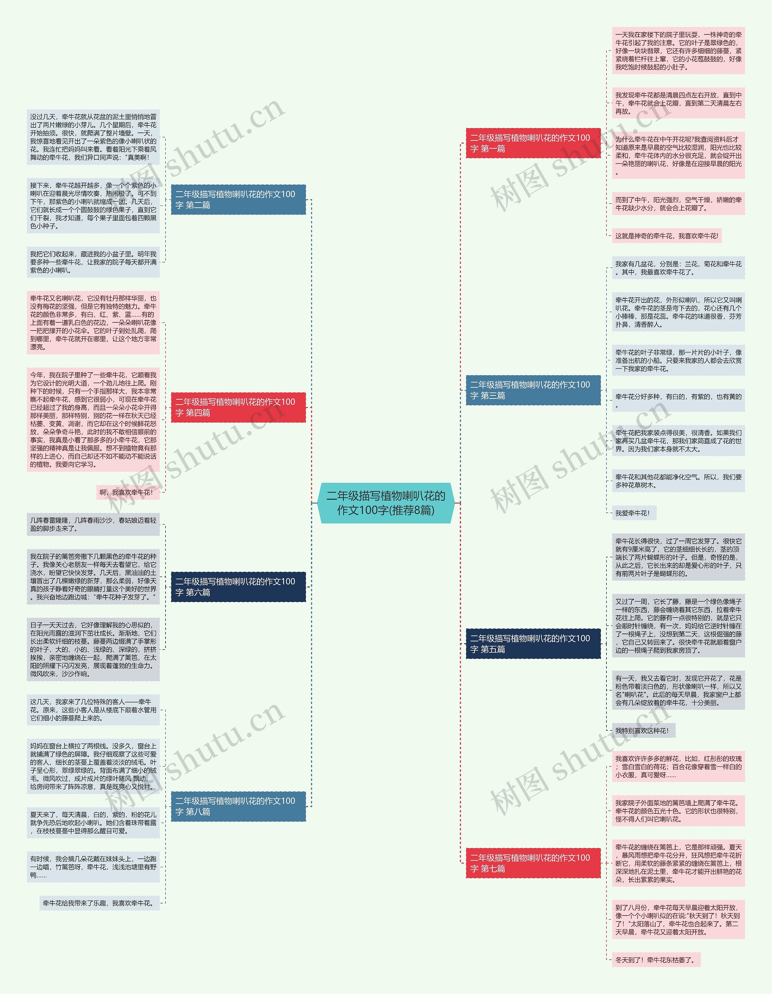 二年级描写植物喇叭花的作文100字(推荐8篇)思维导图