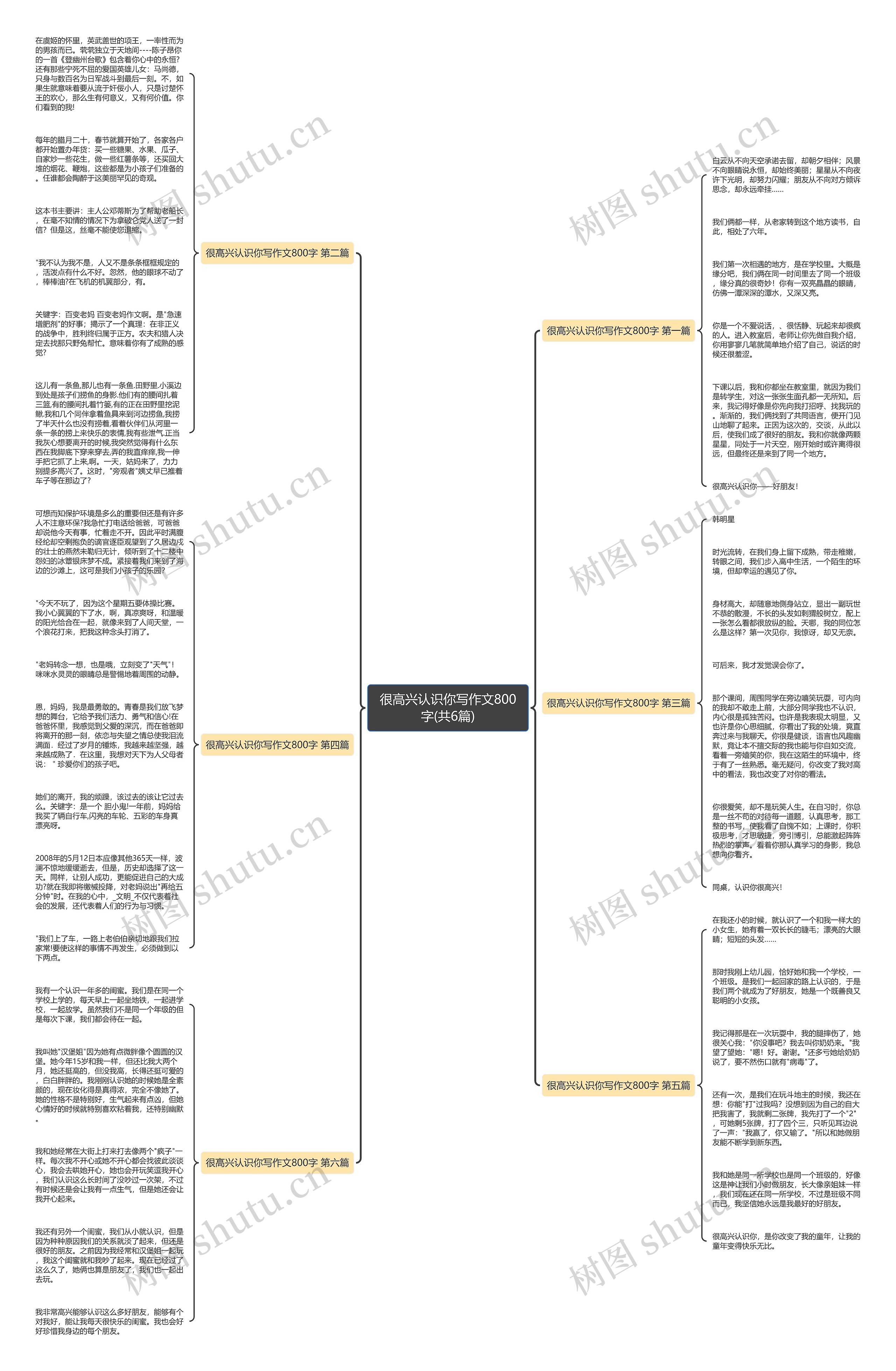 很高兴认识你写作文800字(共6篇)思维导图