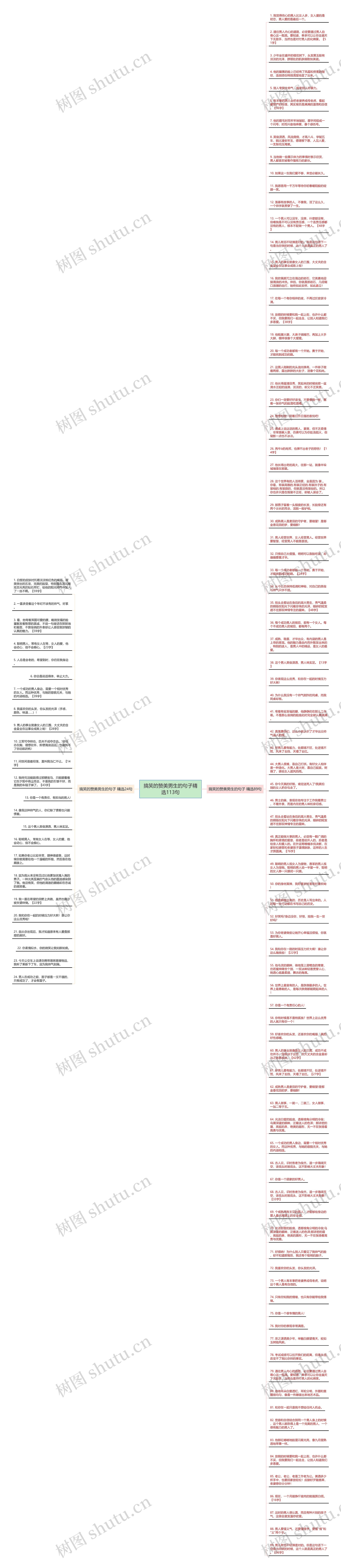 搞笑的赞美男生的句子精选113句思维导图