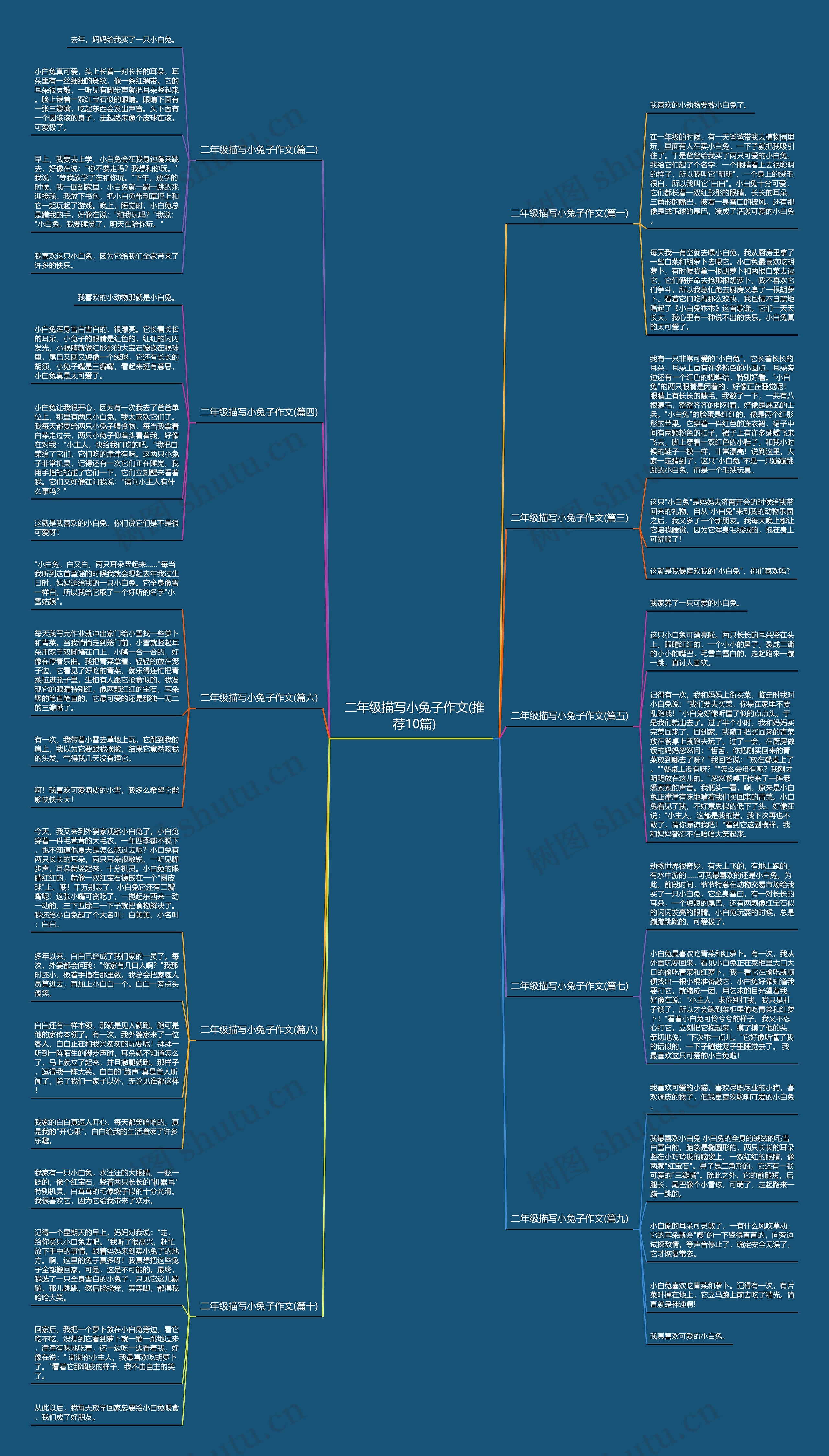 二年级描写小兔子作文(推荐10篇)思维导图