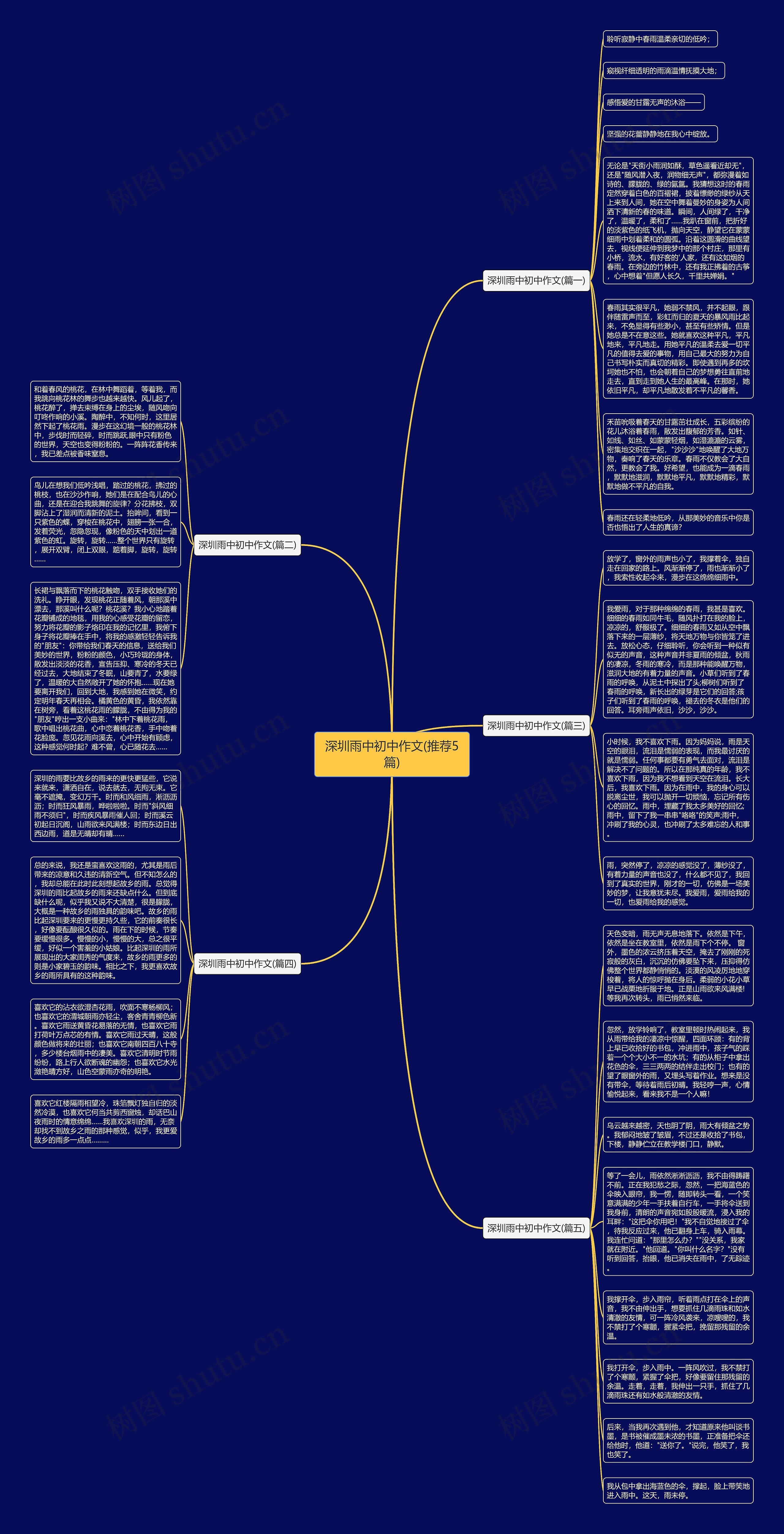 深圳雨中初中作文(推荐5篇)思维导图