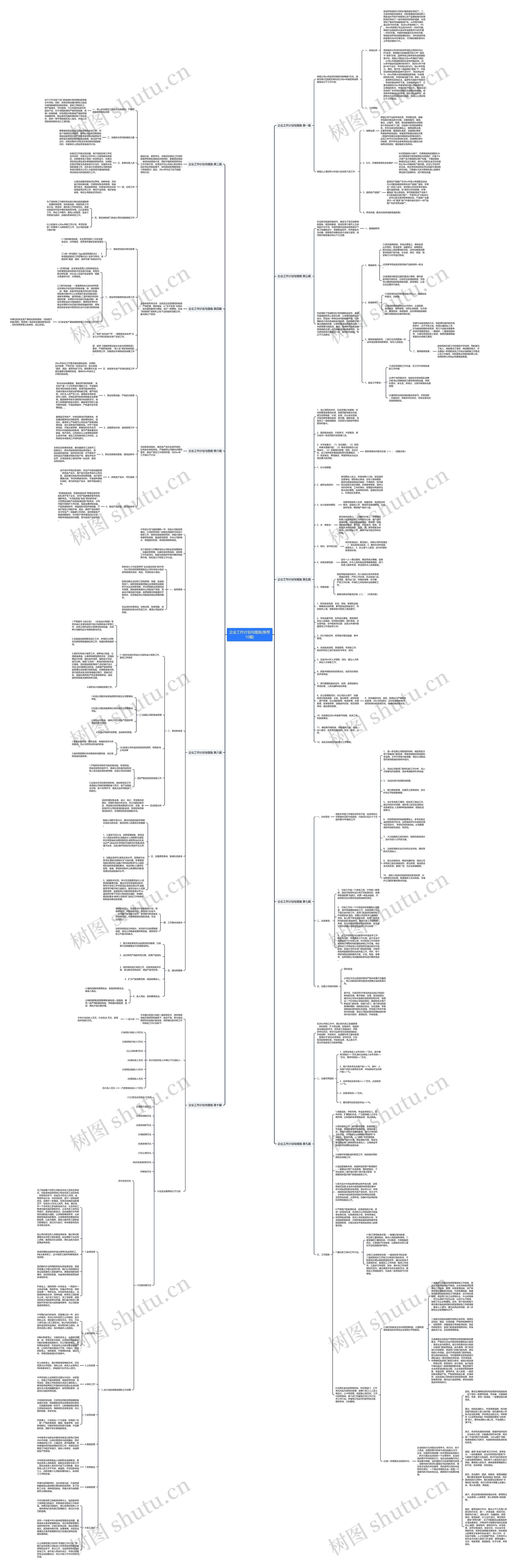 企业工作计划与措施(推荐10篇)思维导图