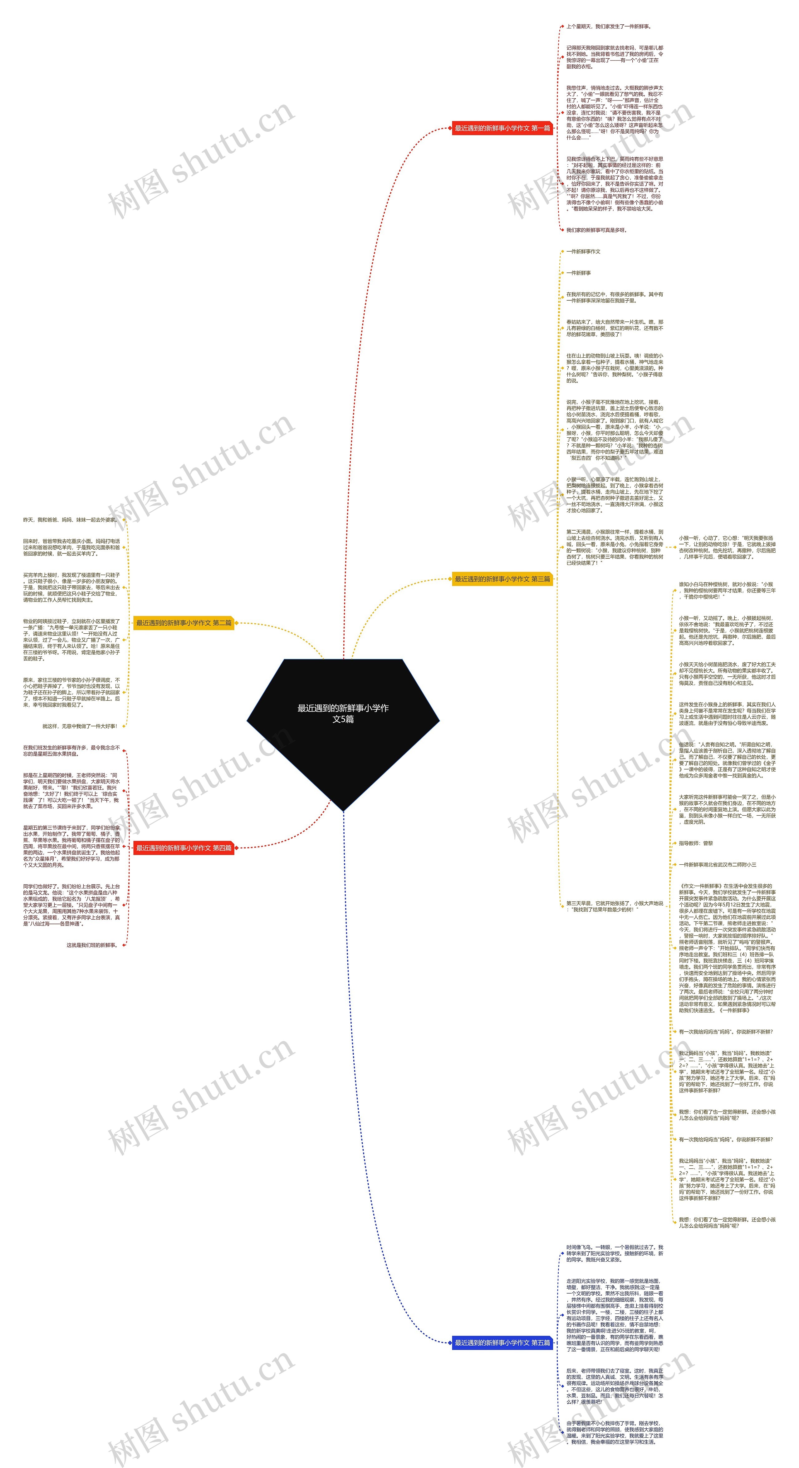 最近遇到的新鲜事小学作文5篇思维导图