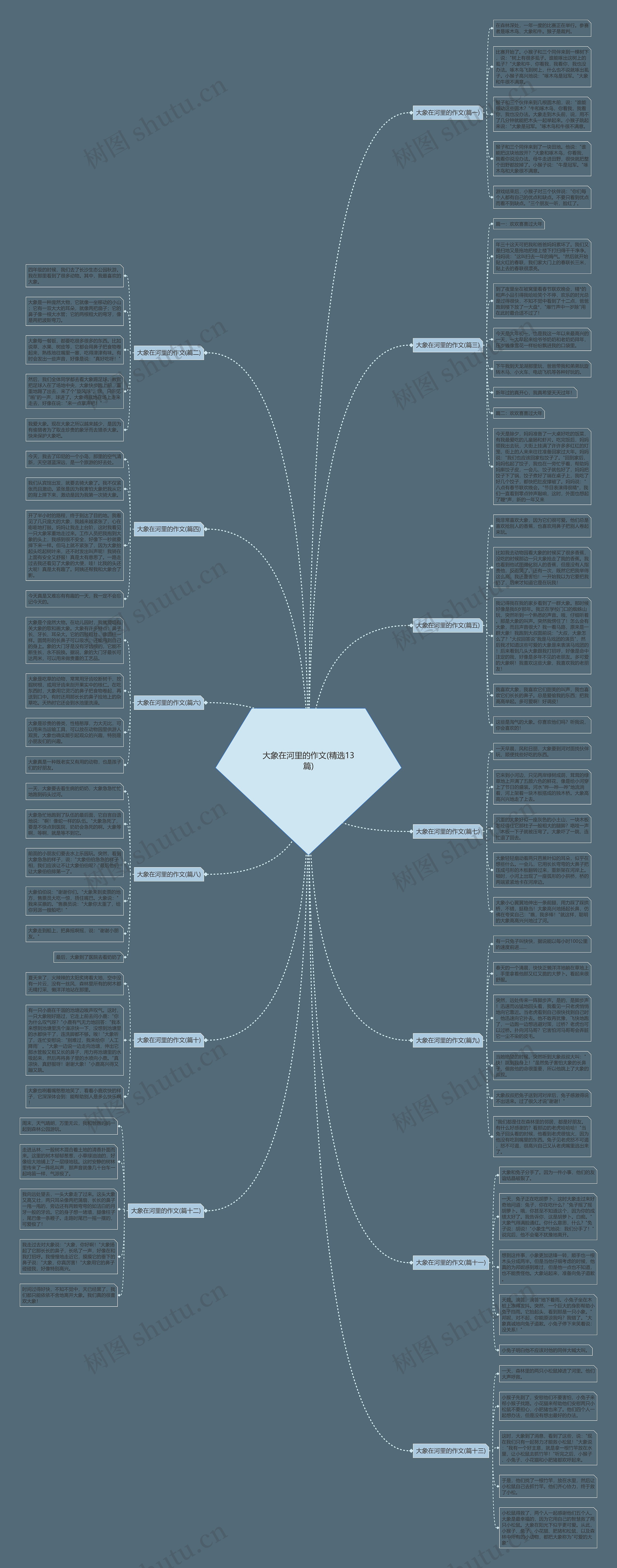 大象在河里的作文(精选13篇)思维导图