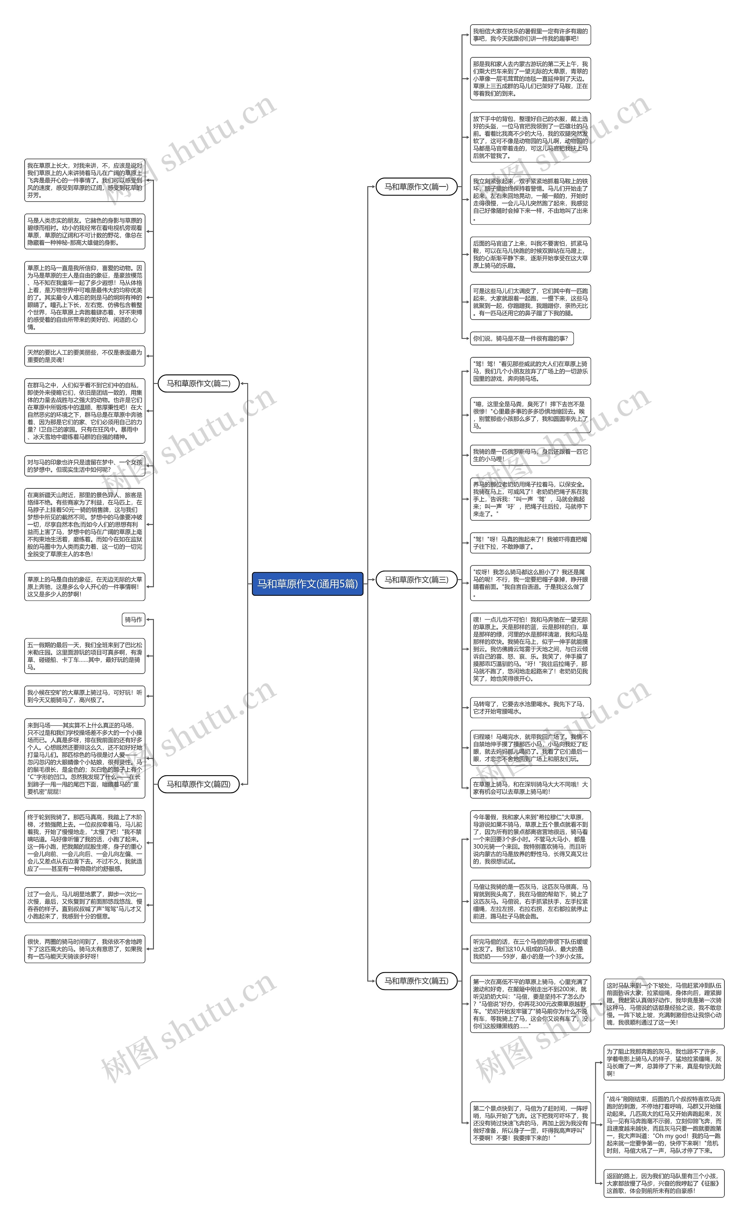 马和草原作文(通用5篇)思维导图