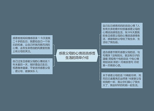 感恩父母的心情说说感悟生活的简单介绍