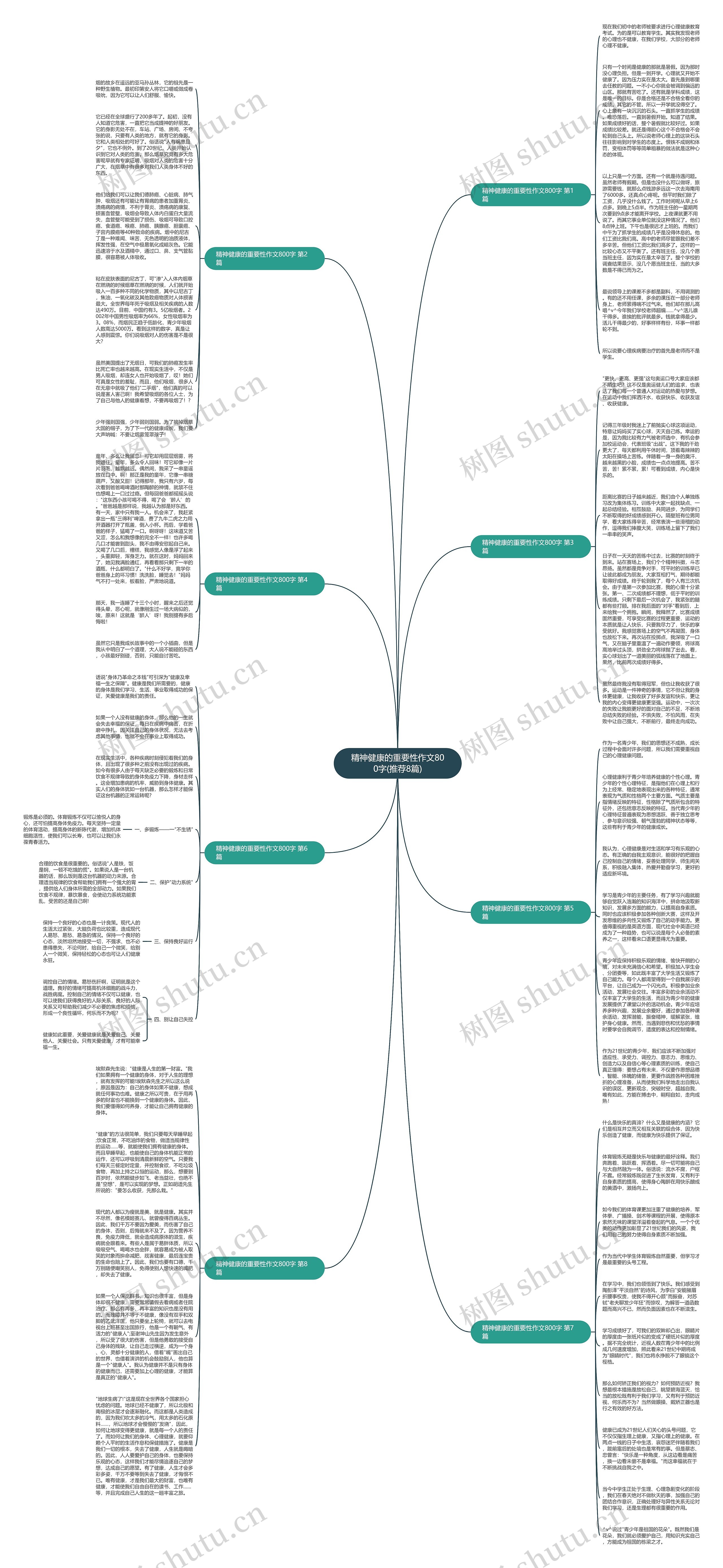 精神健康的重要性作文800字(推荐8篇)思维导图