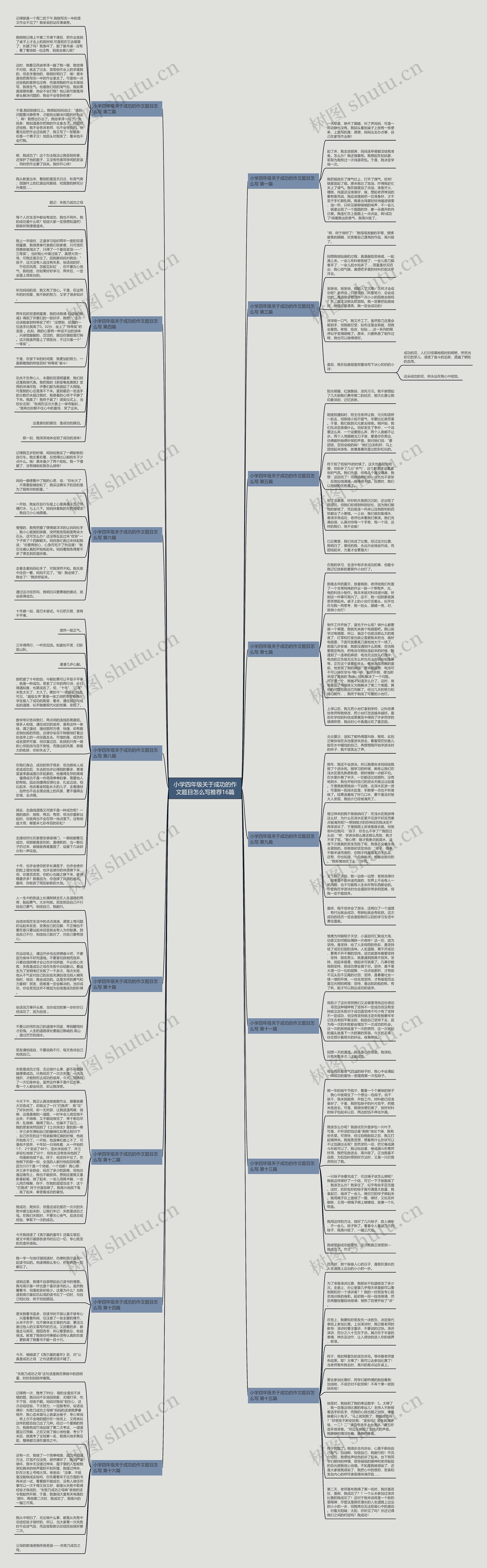 小学四年级关于成功的作文题目怎么写推荐16篇思维导图