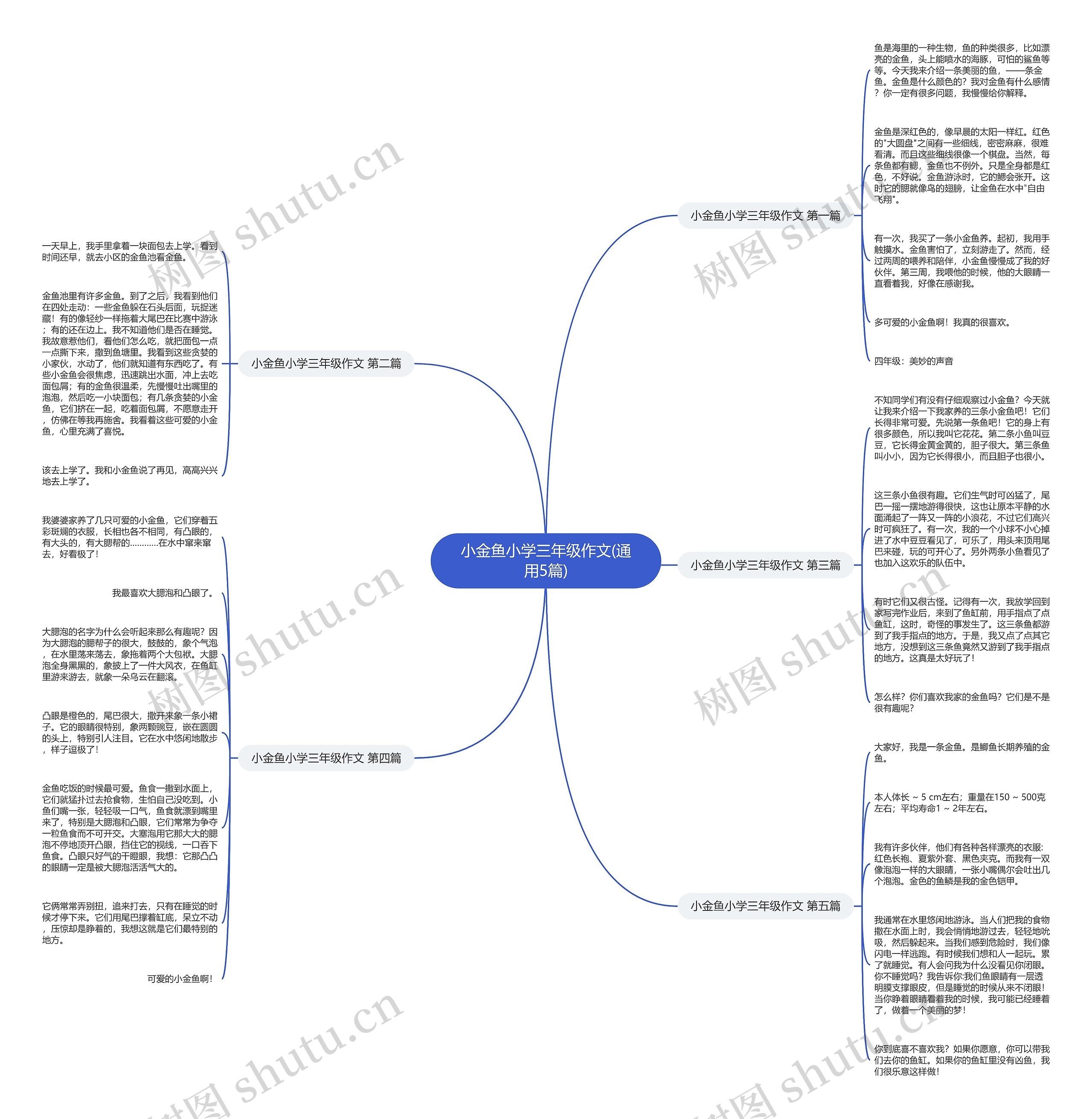 小金鱼小学三年级作文(通用5篇)思维导图