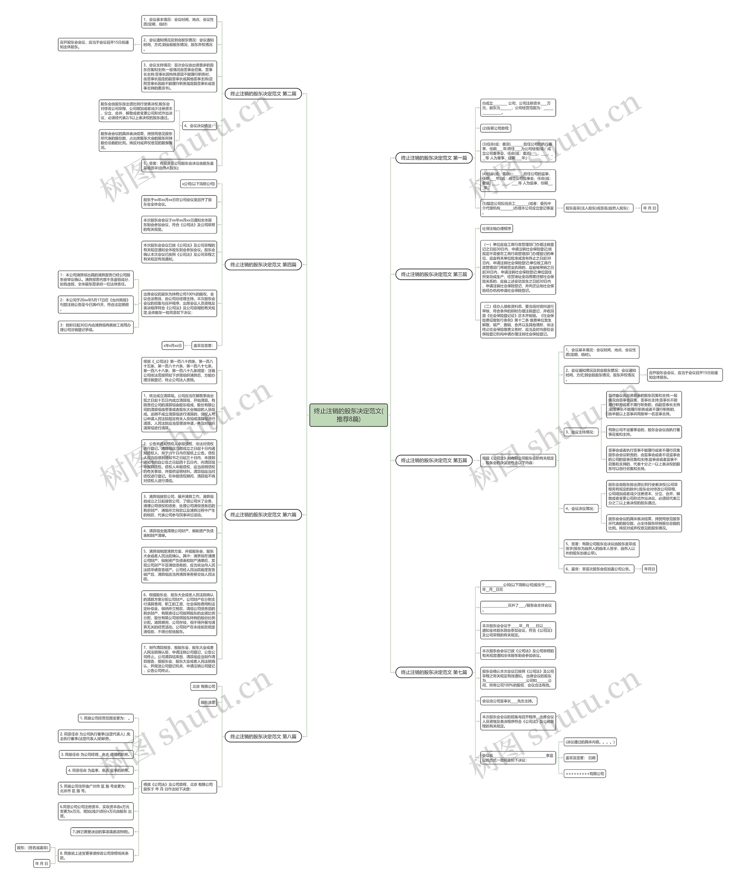 终止注销的股东决定范文(推荐8篇)思维导图