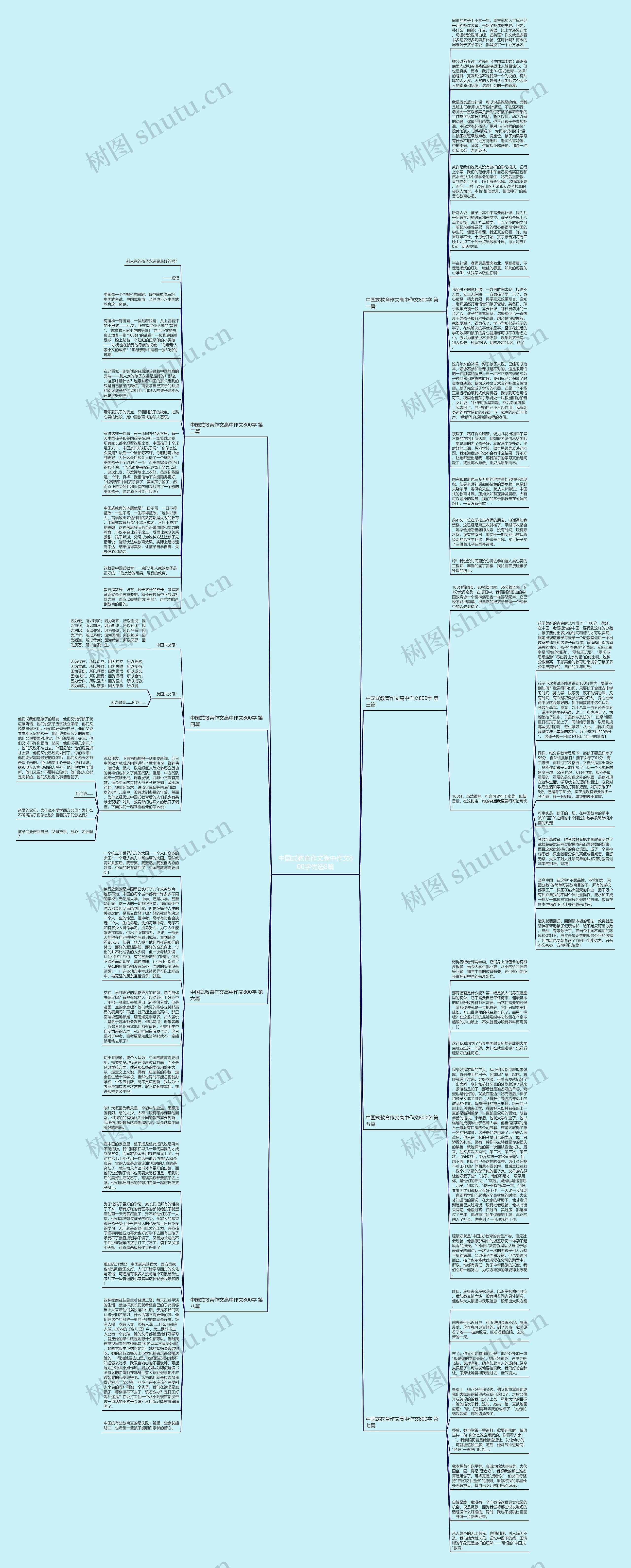中国式教育作文高中作文800字优选8篇思维导图
