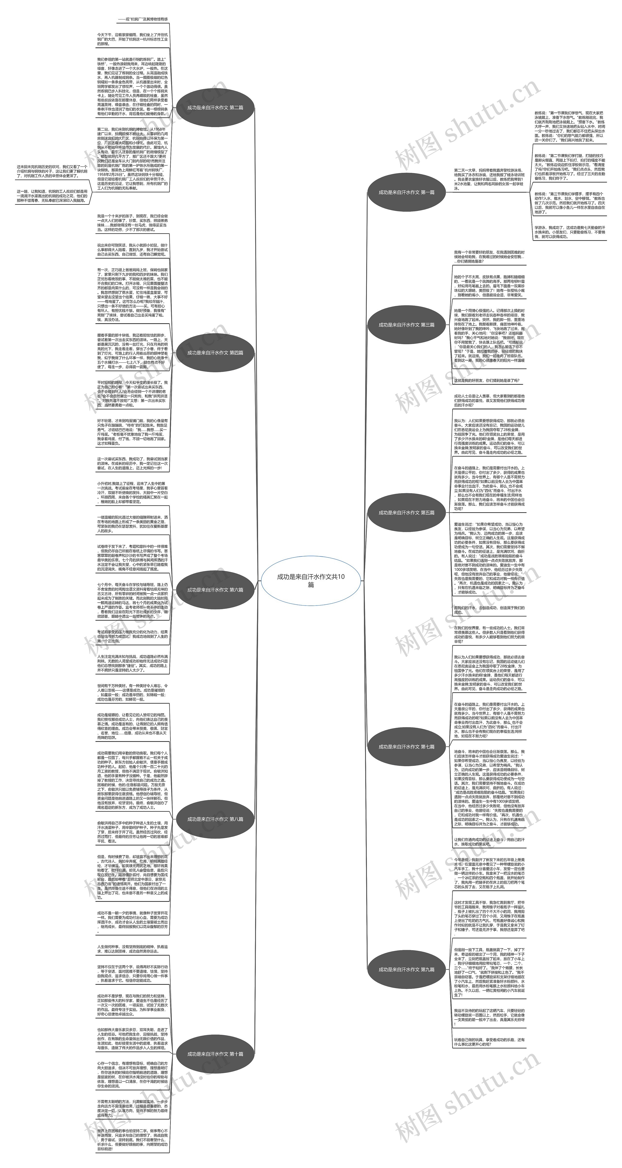 成功是来自汗水作文共10篇思维导图高清图 成功是来自汗水作文共10篇思维导图