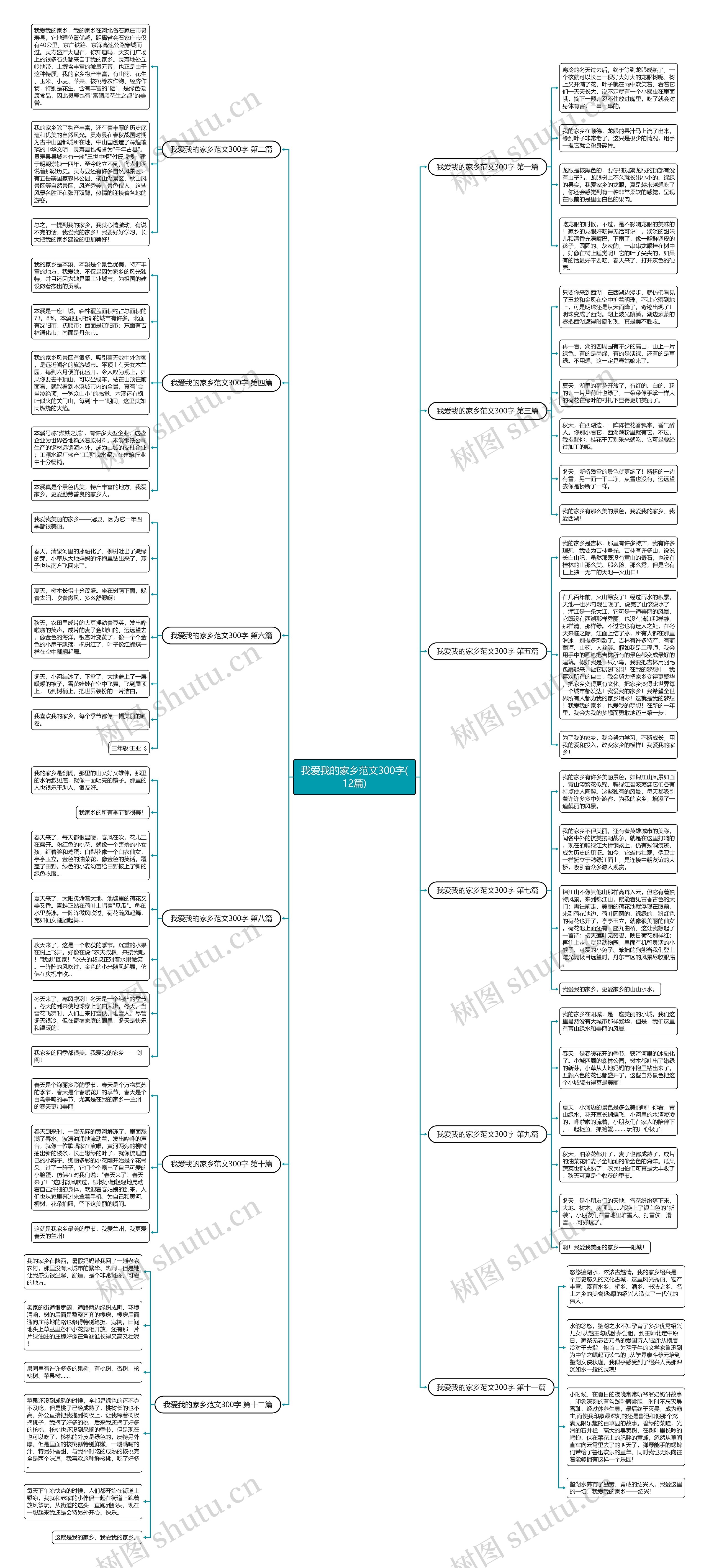 我爱我的家乡范文300字(12篇)思维导图
