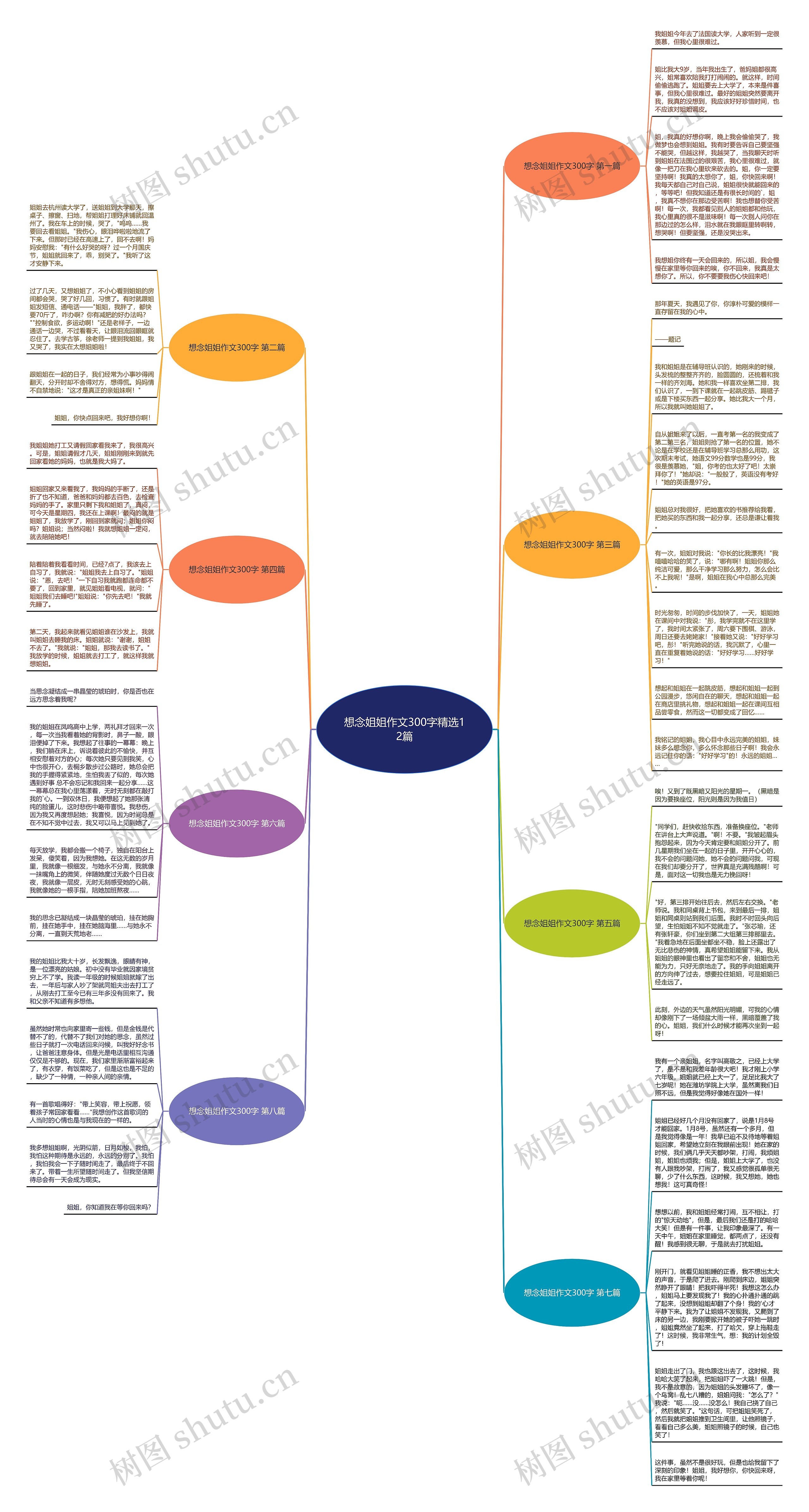 想念姐姐作文300字精选12篇思维导图