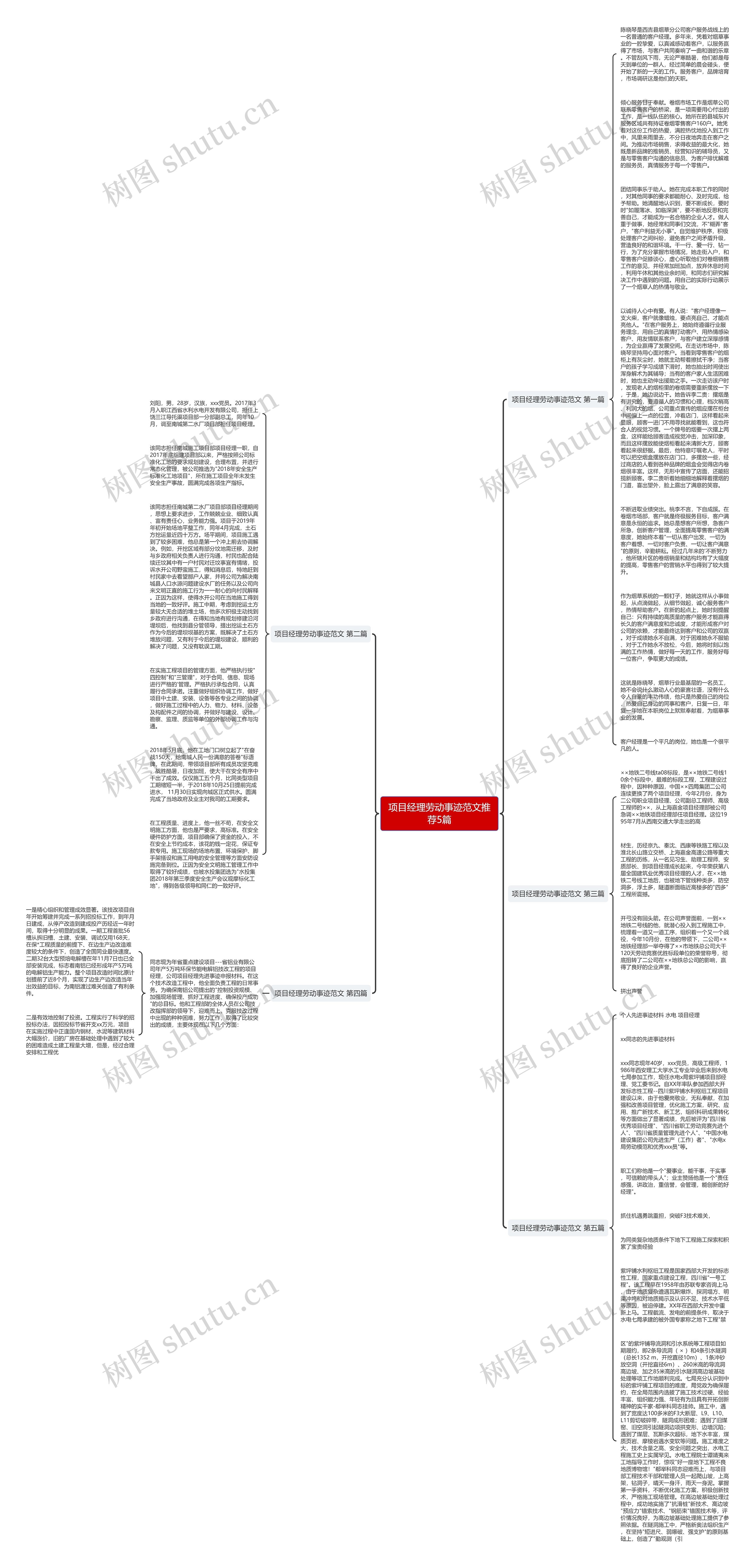 项目经理劳动事迹范文推荐5篇思维导图
