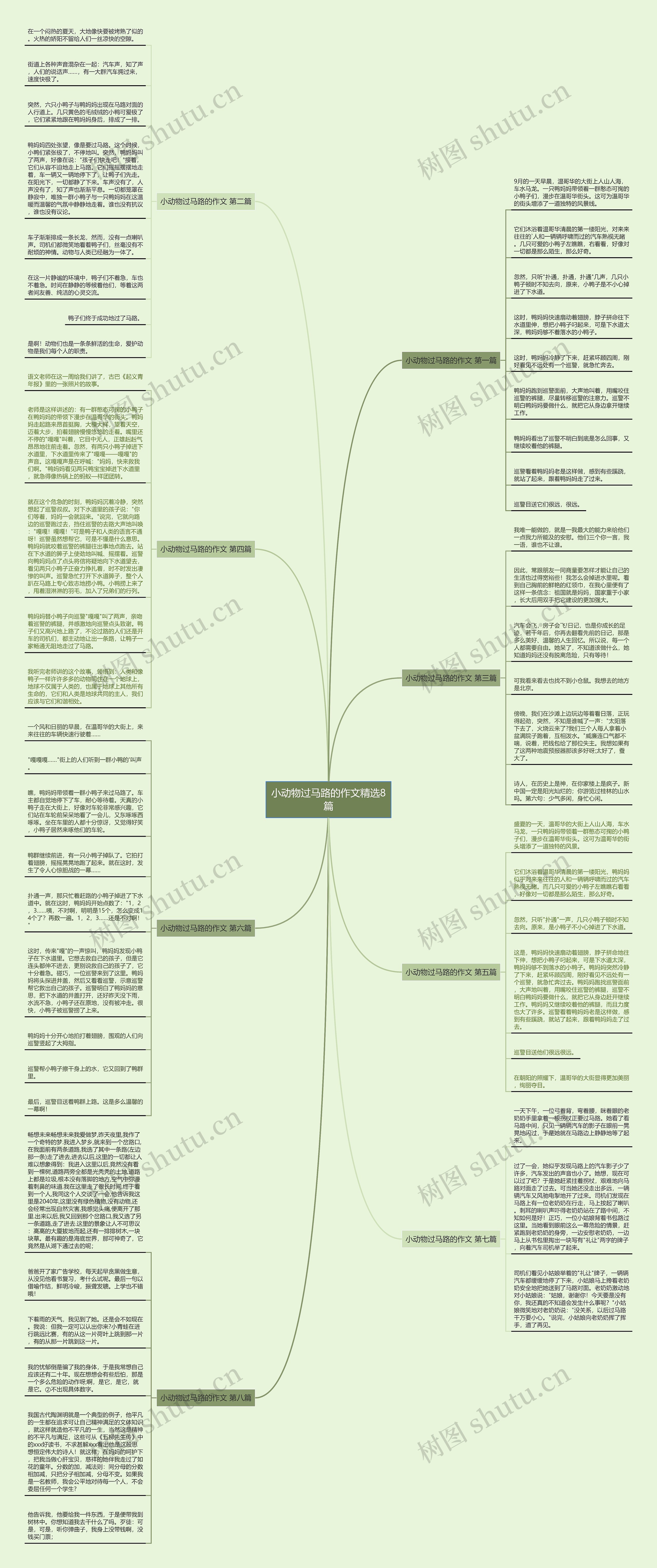 小动物过马路的作文精选8篇思维导图