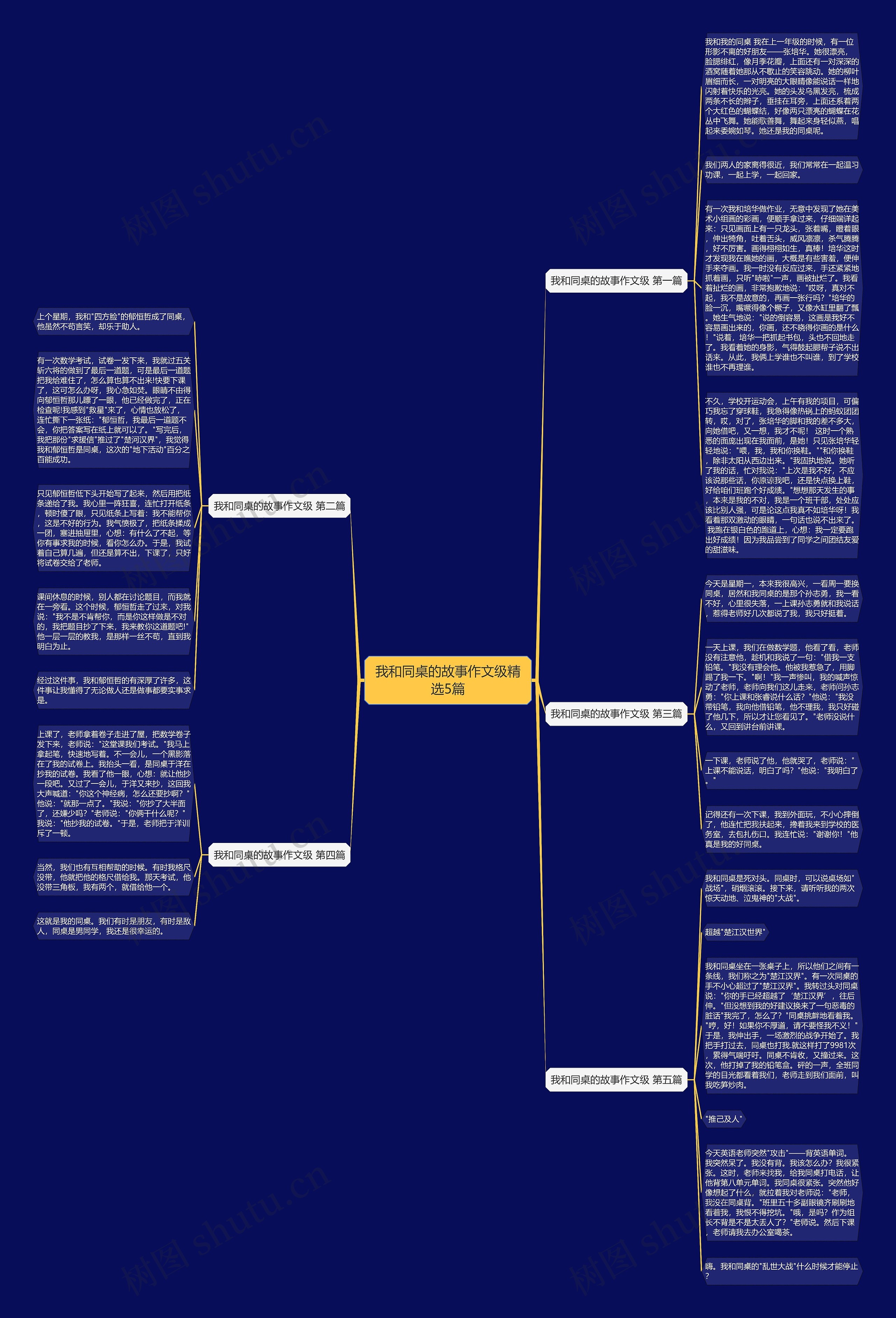 我和同桌的故事作文级精选5篇思维导图
