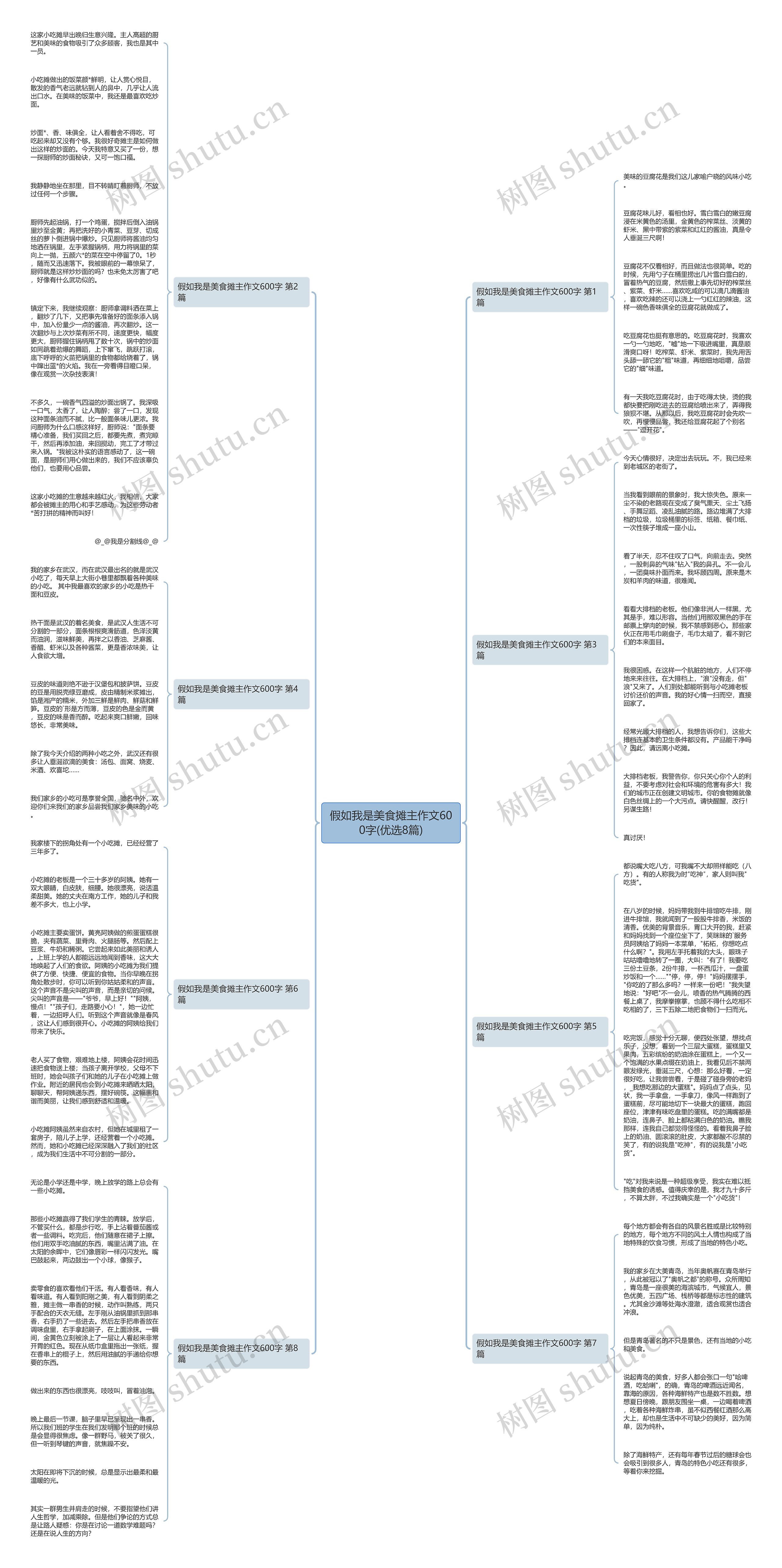 假如我是美食摊主作文600字(优选8篇)思维导图