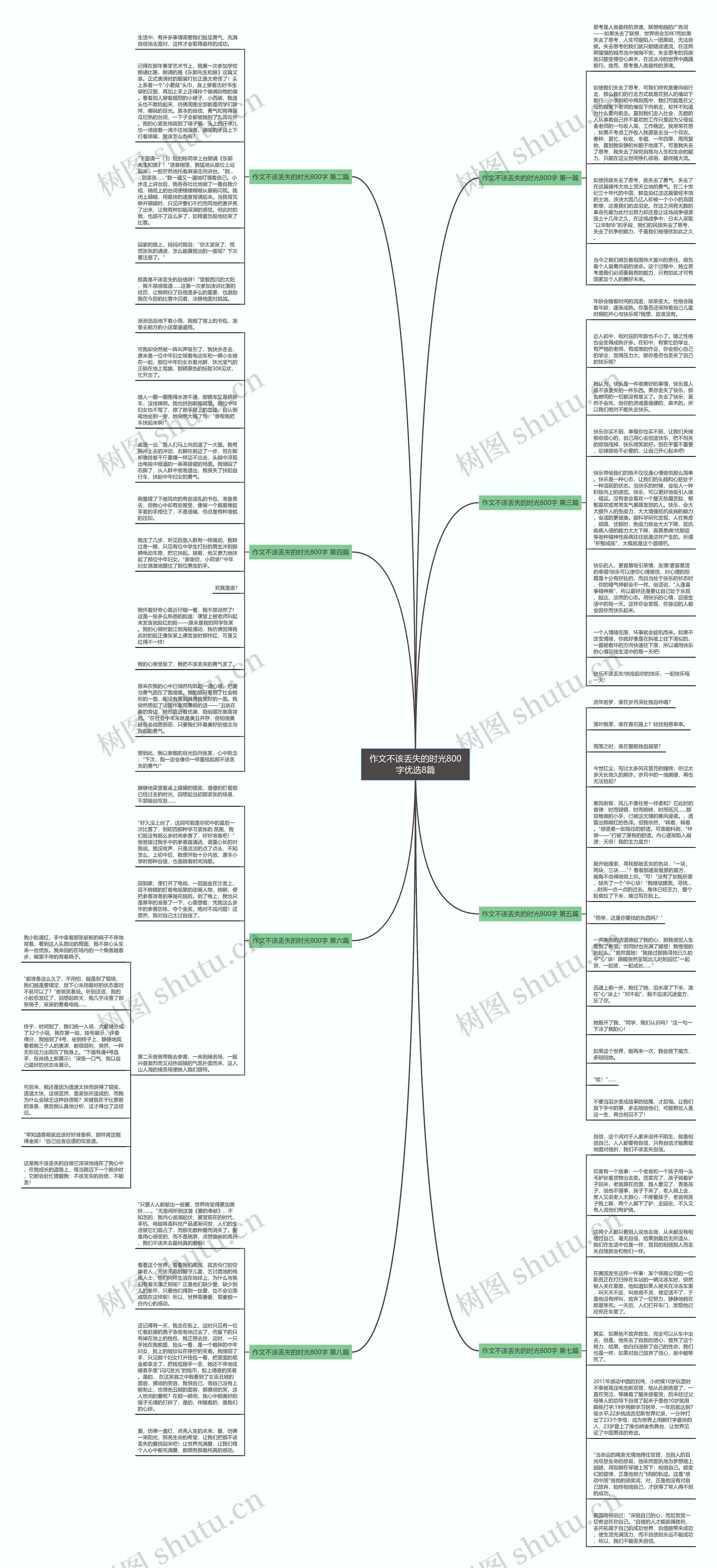 作文不该丢失的时光800字优选8篇思维导图