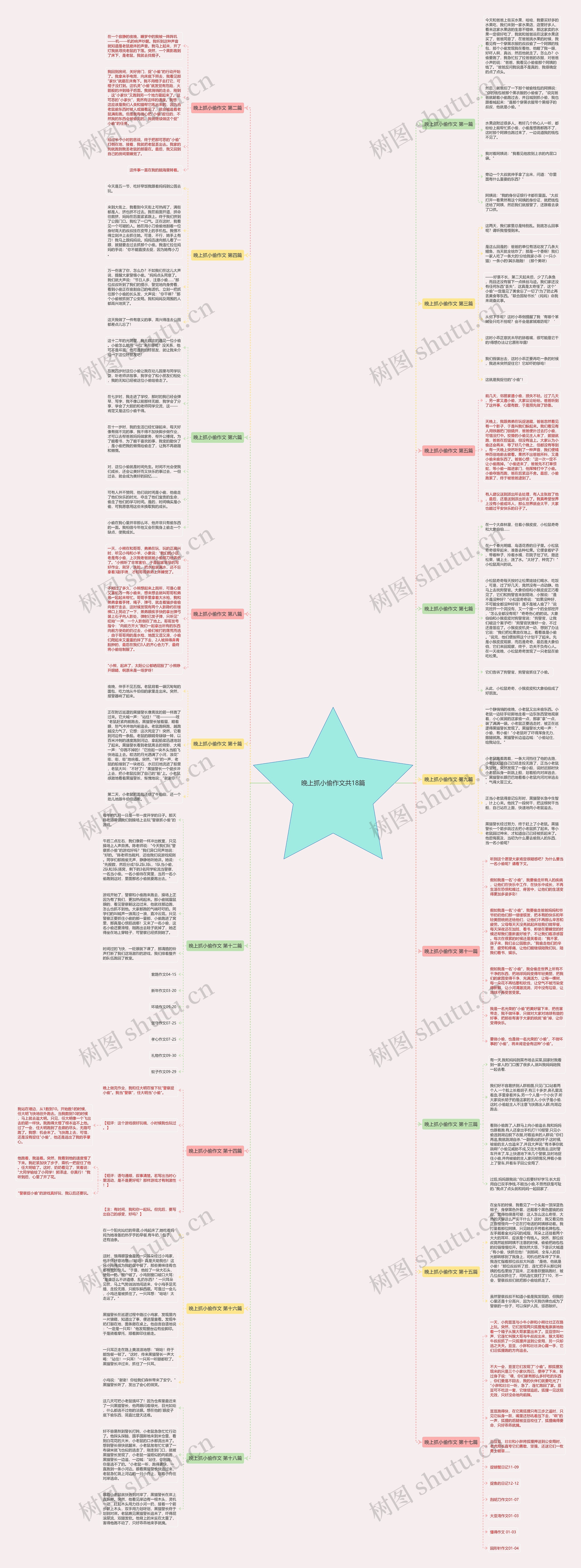 晚上抓小偷作文共18篇思维导图