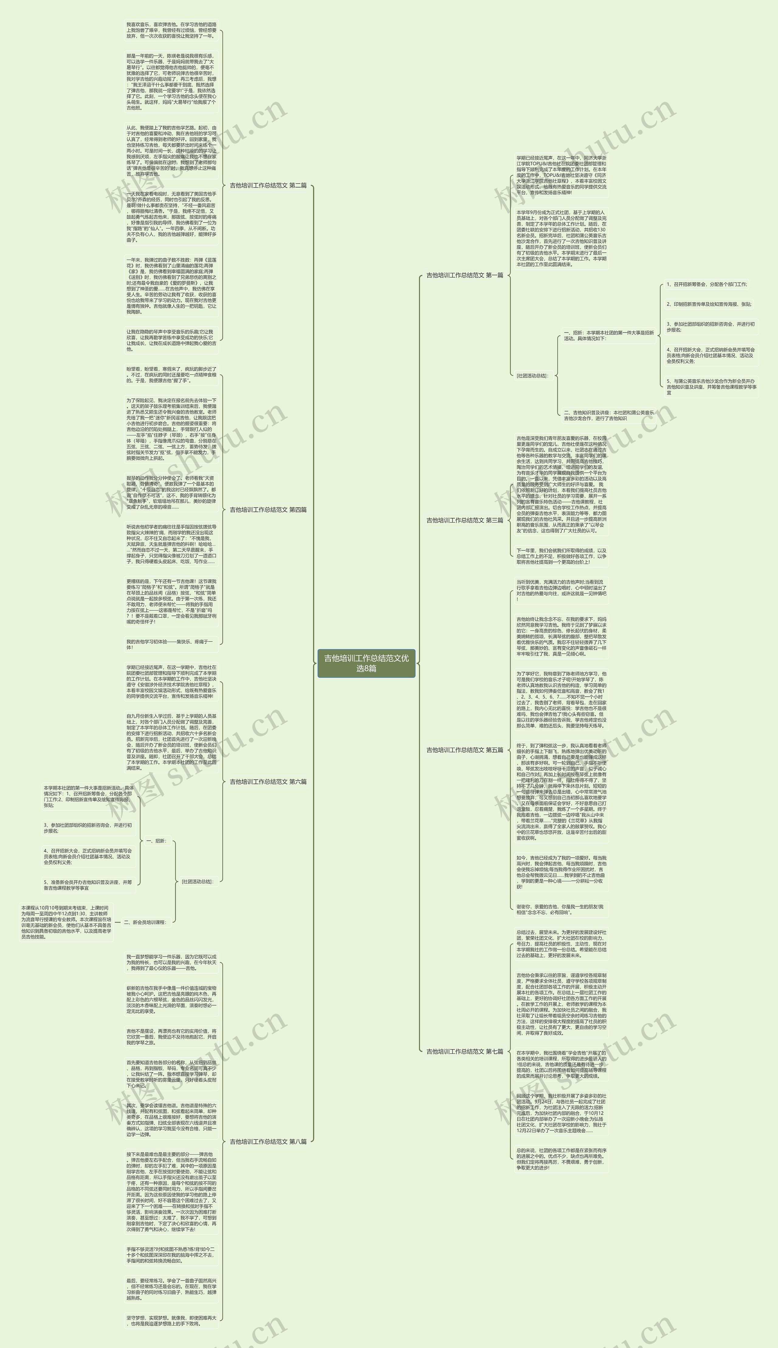 吉他培训工作总结范文优选8篇思维导图