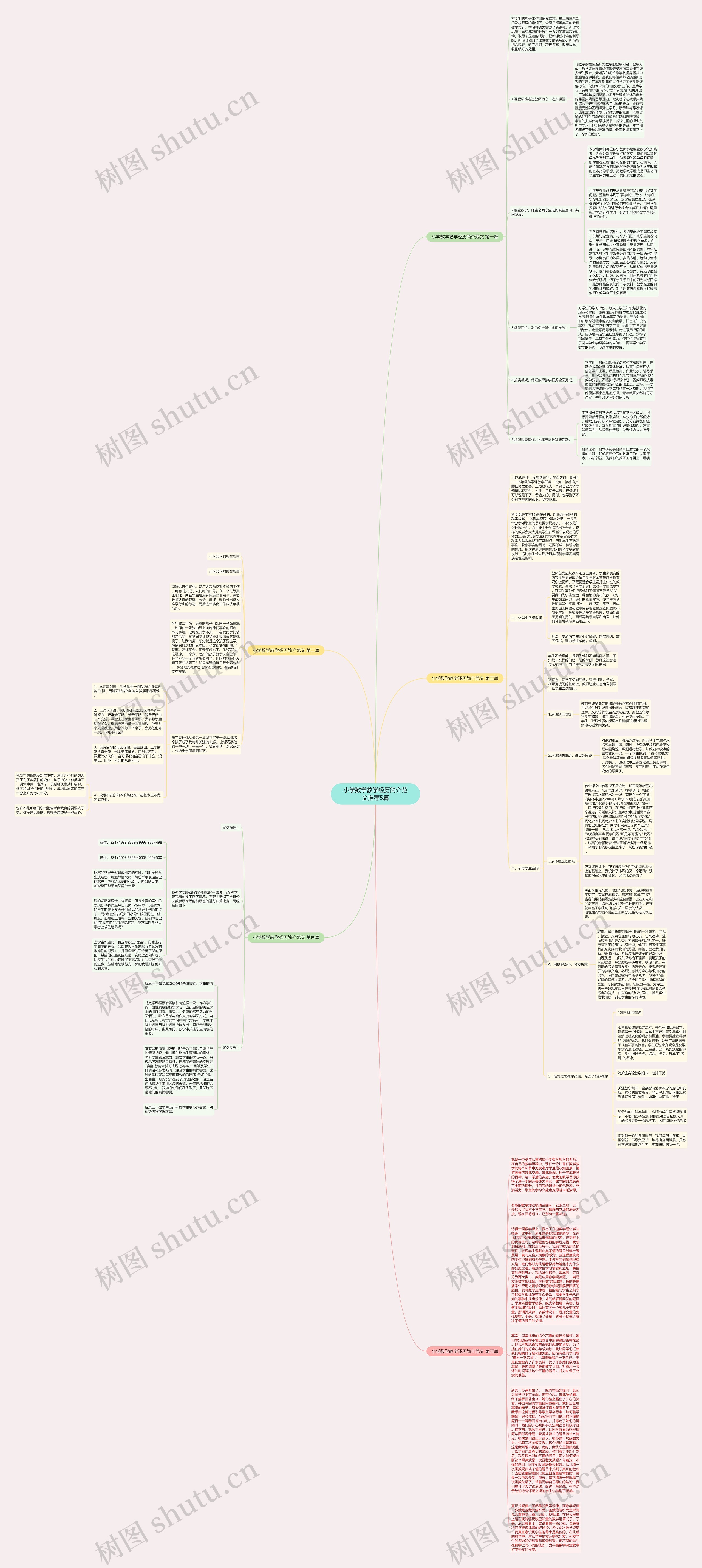 小学数学教学经历简介范文推荐5篇思维导图