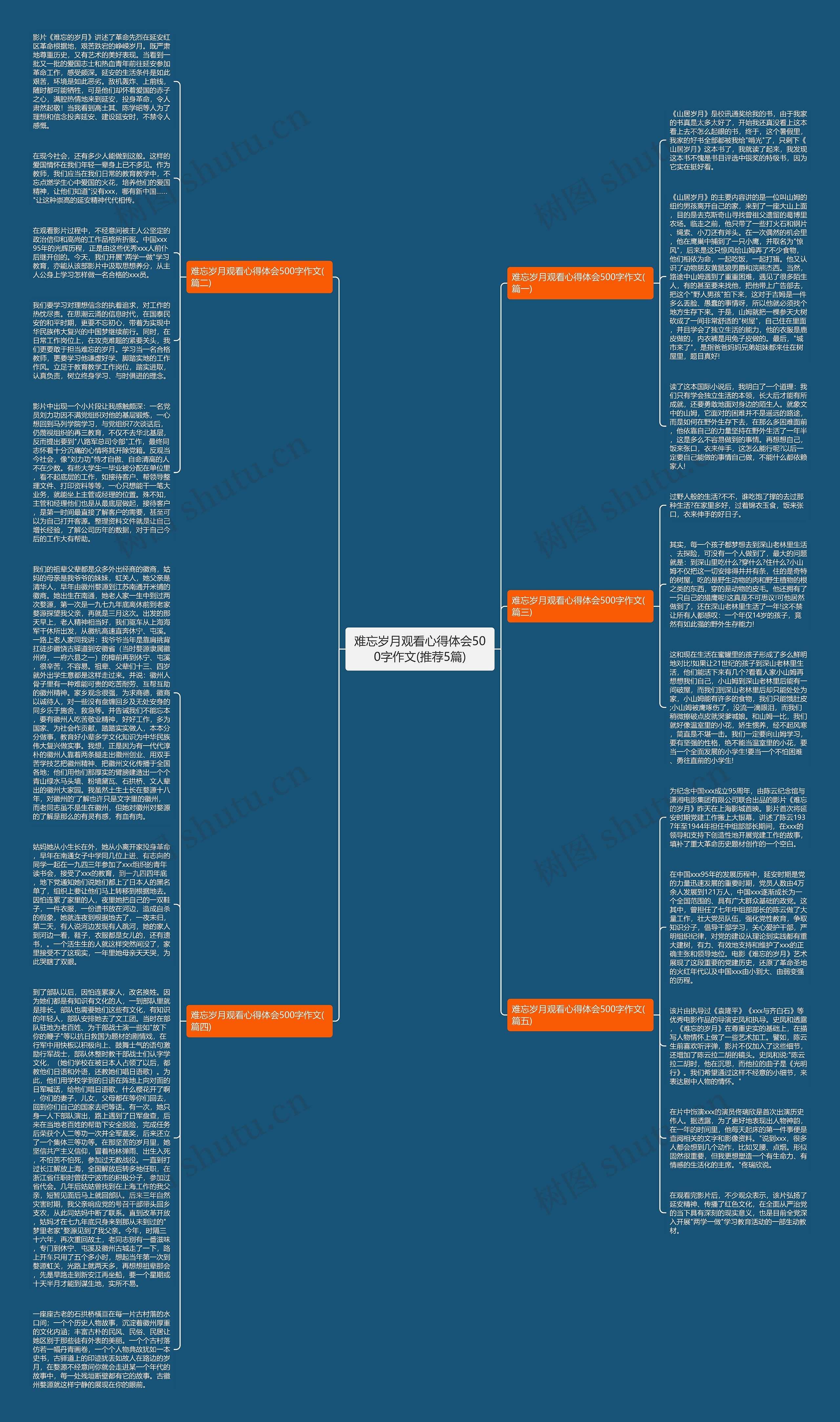 难忘岁月观看心得体会500字作文(推荐5篇)思维导图
