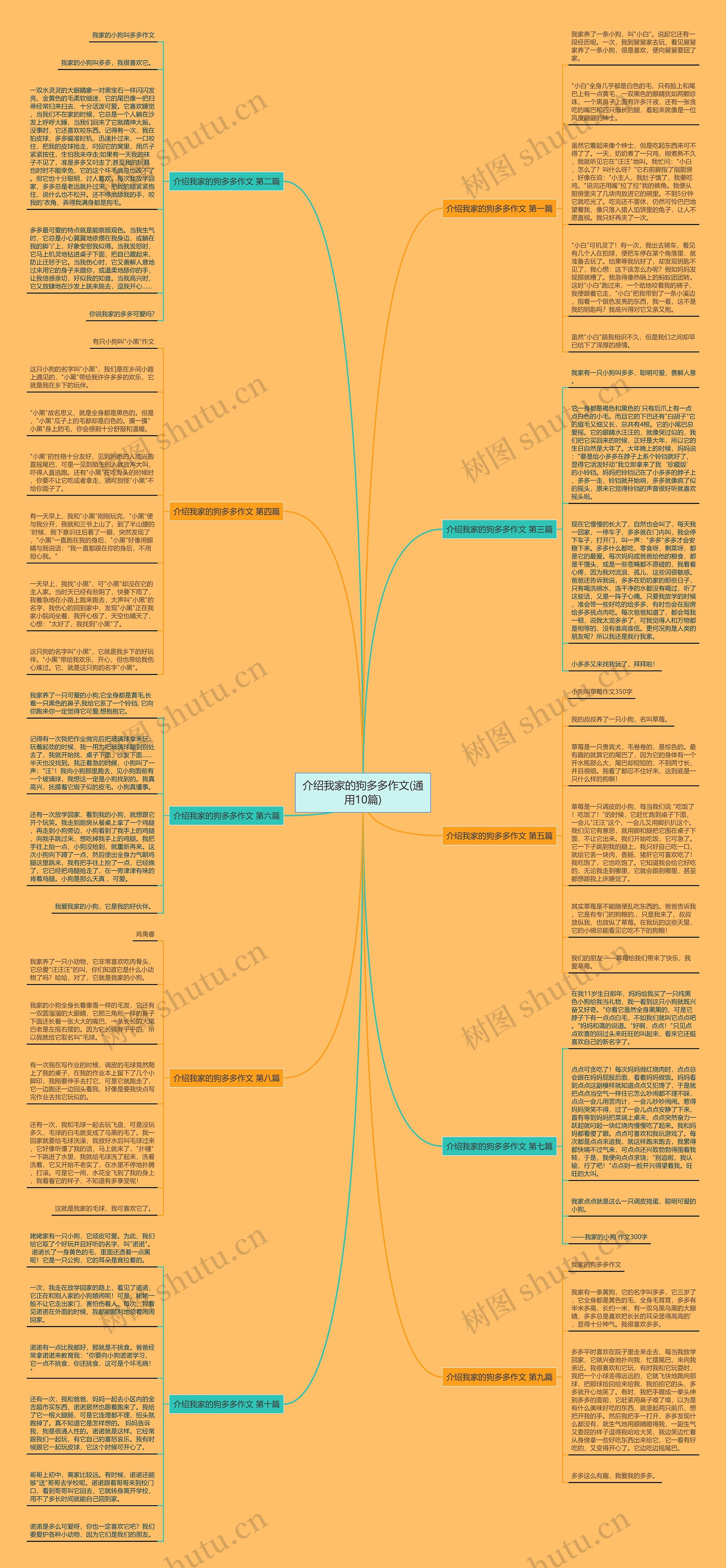 介绍我家的狗多多作文(通用10篇)思维导图