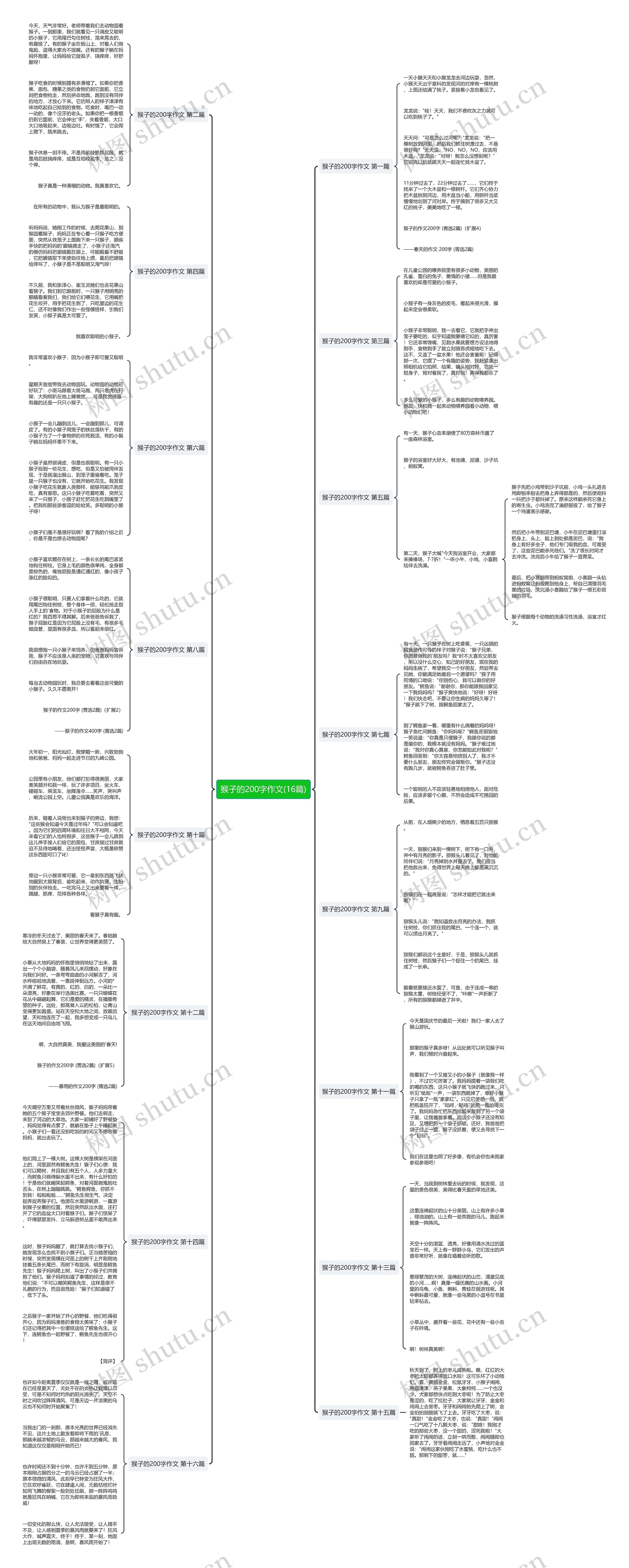 猴子的200字作文(16篇)思维导图