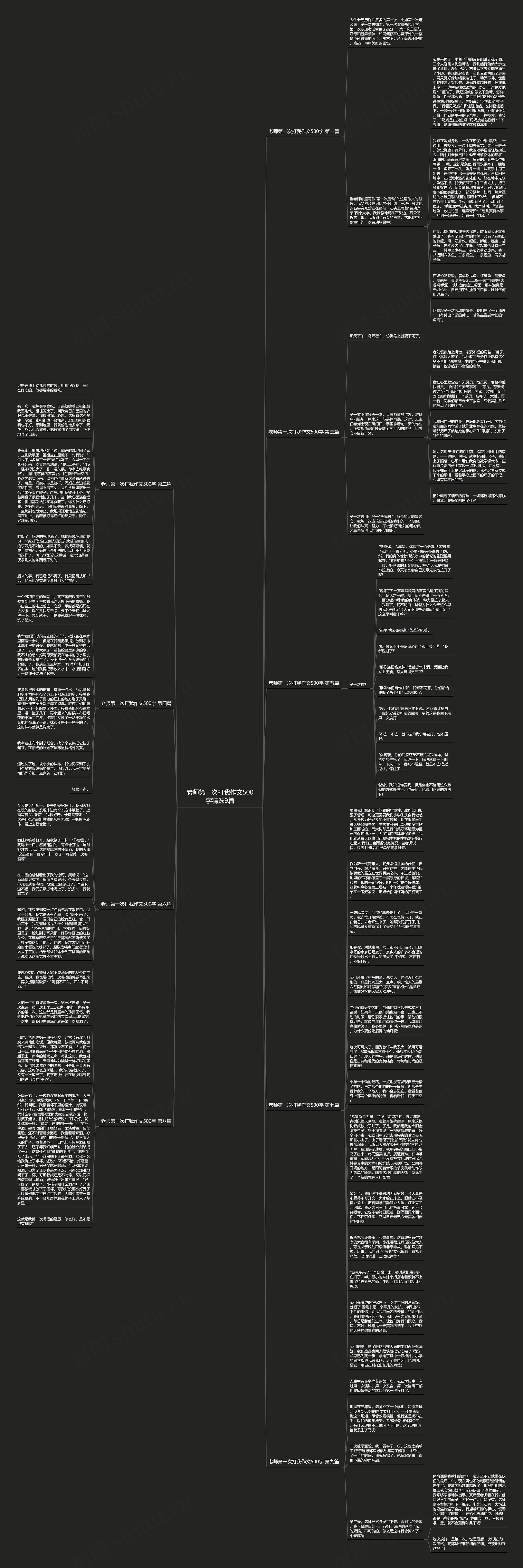 老师第一次打我作文500字精选9篇思维导图