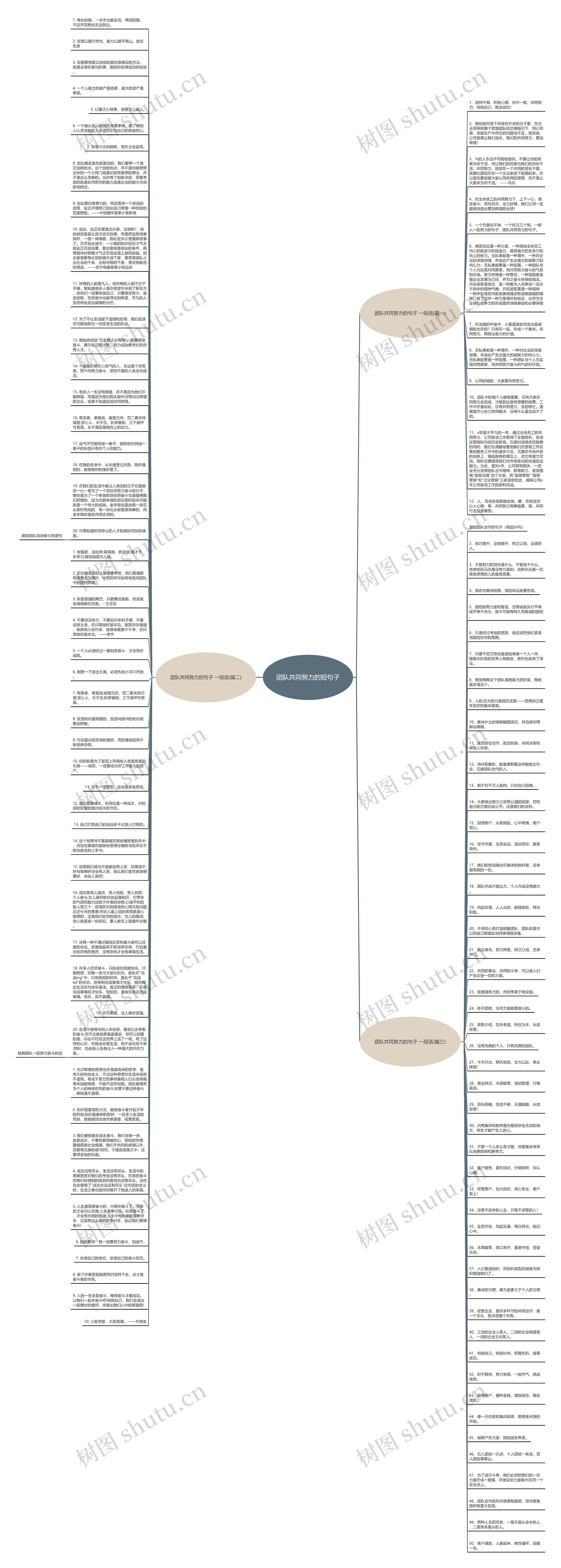 团队共同努力的短句子思维导图