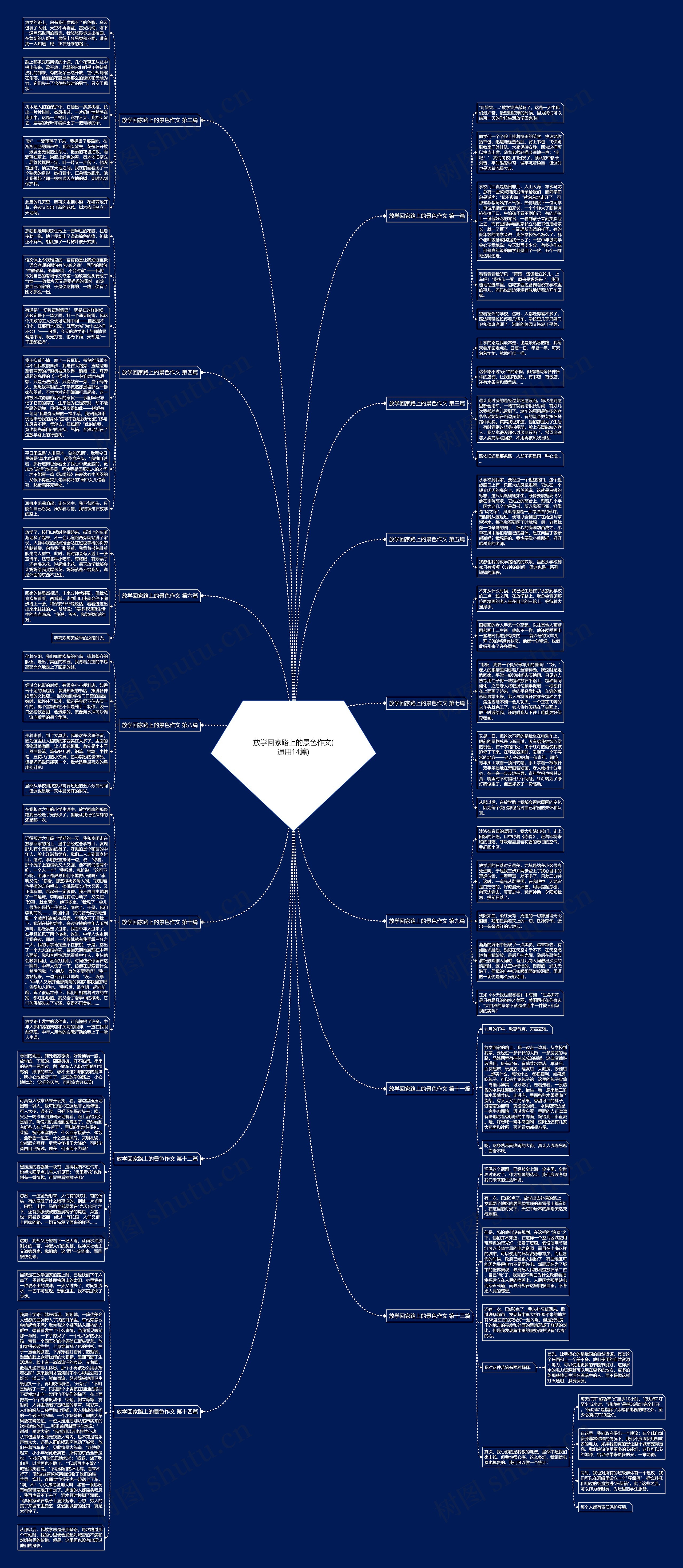 放学回家路上的景色作文(通用14篇)思维导图