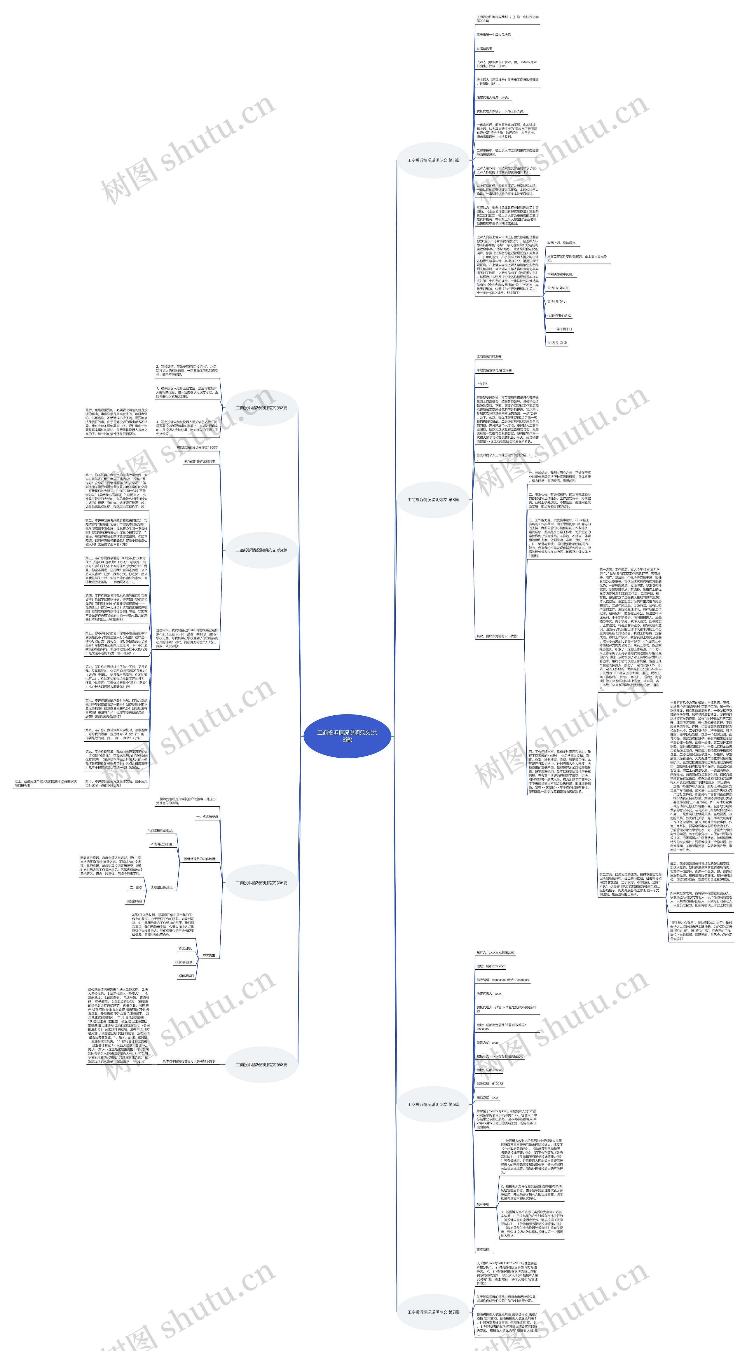 工商投诉情况说明范文(共8篇)思维导图