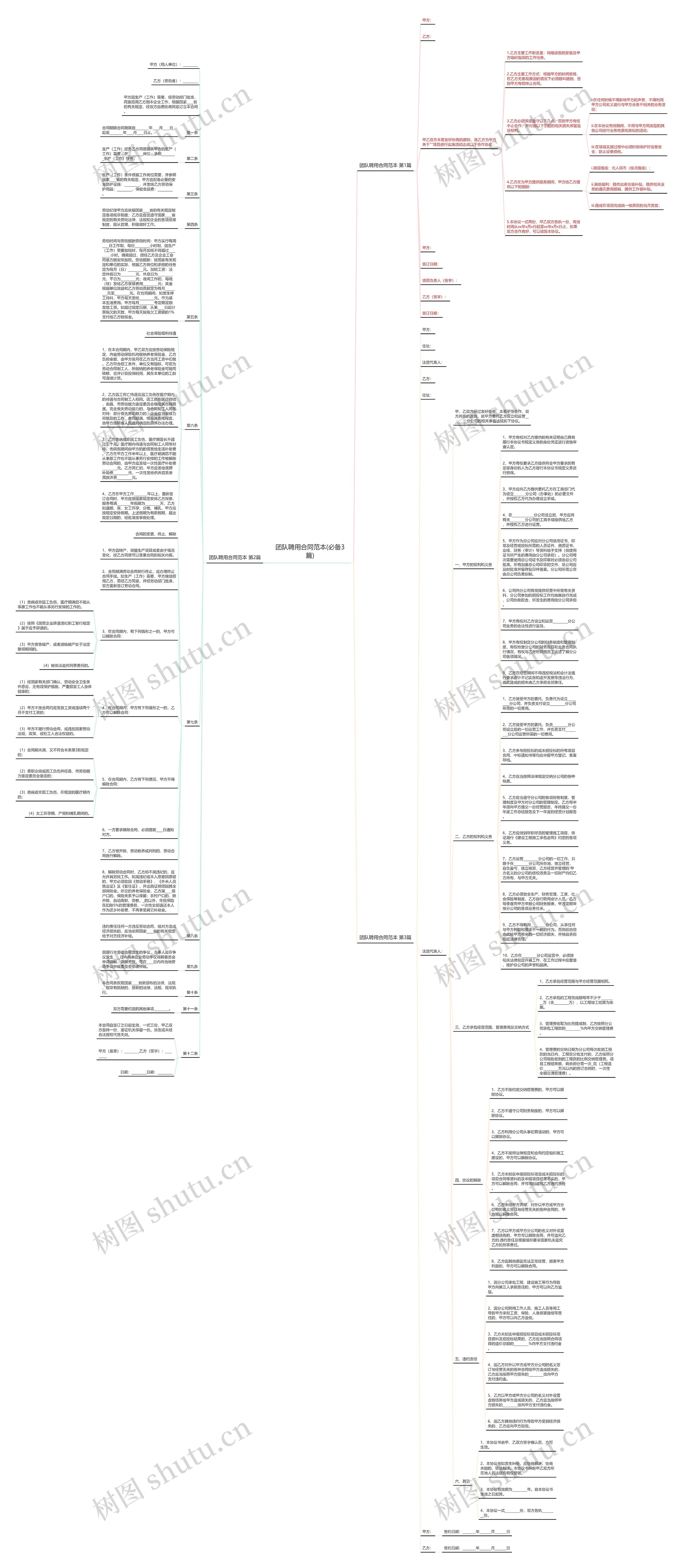 团队聘用合同范本(必备3篇)思维导图