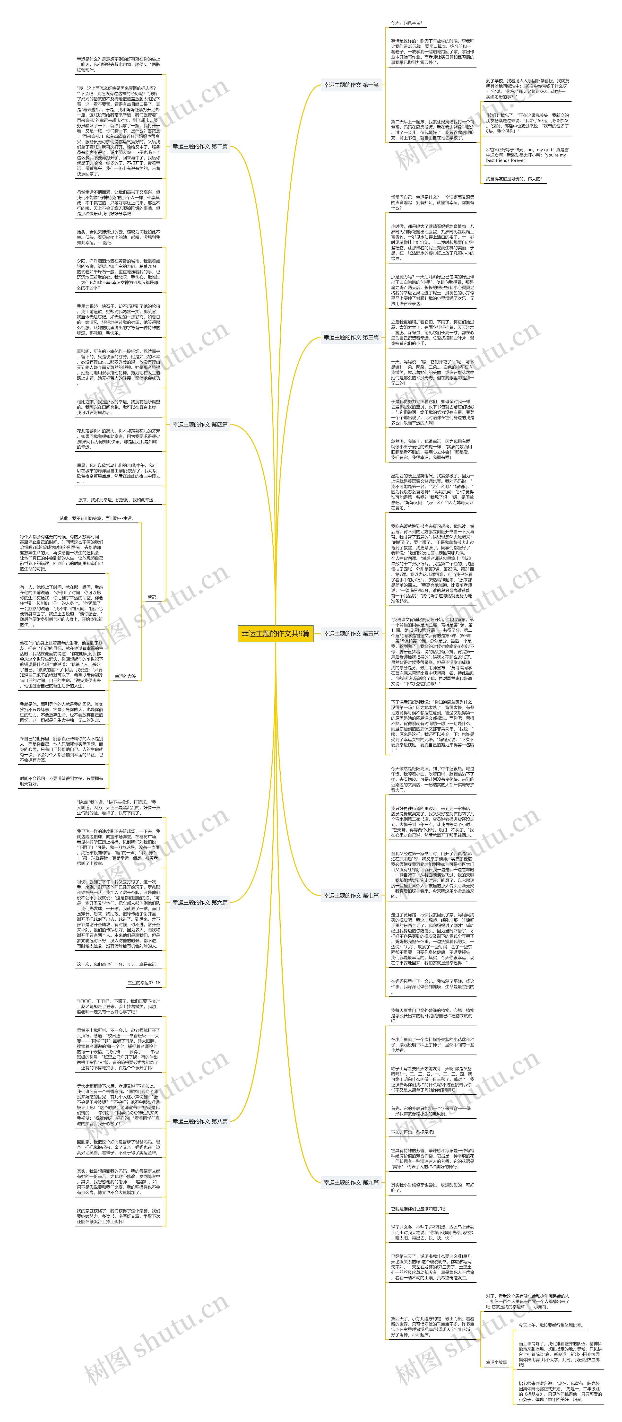 幸运主题的作文共9篇思维导图