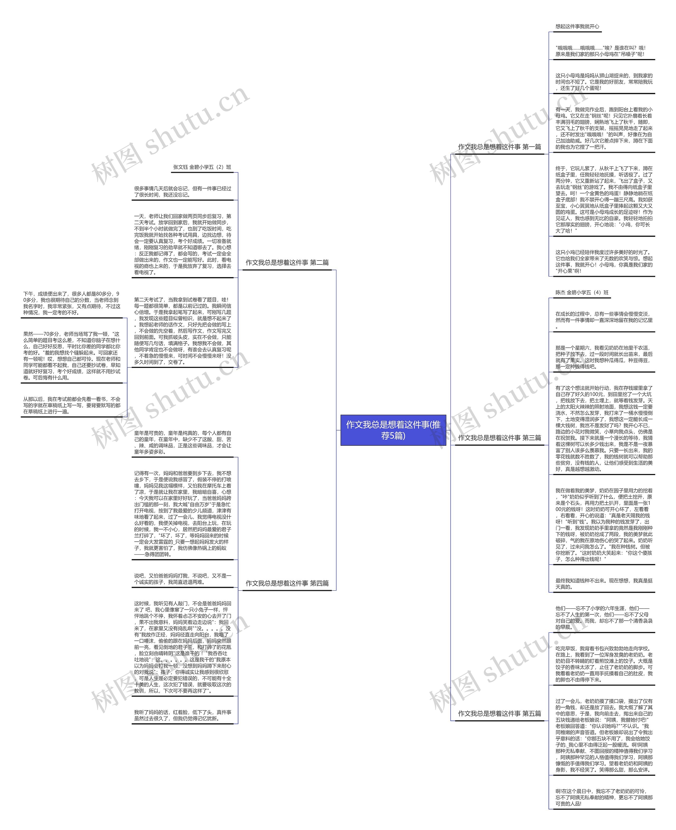 作文我总是想着这件事(推荐5篇)思维导图