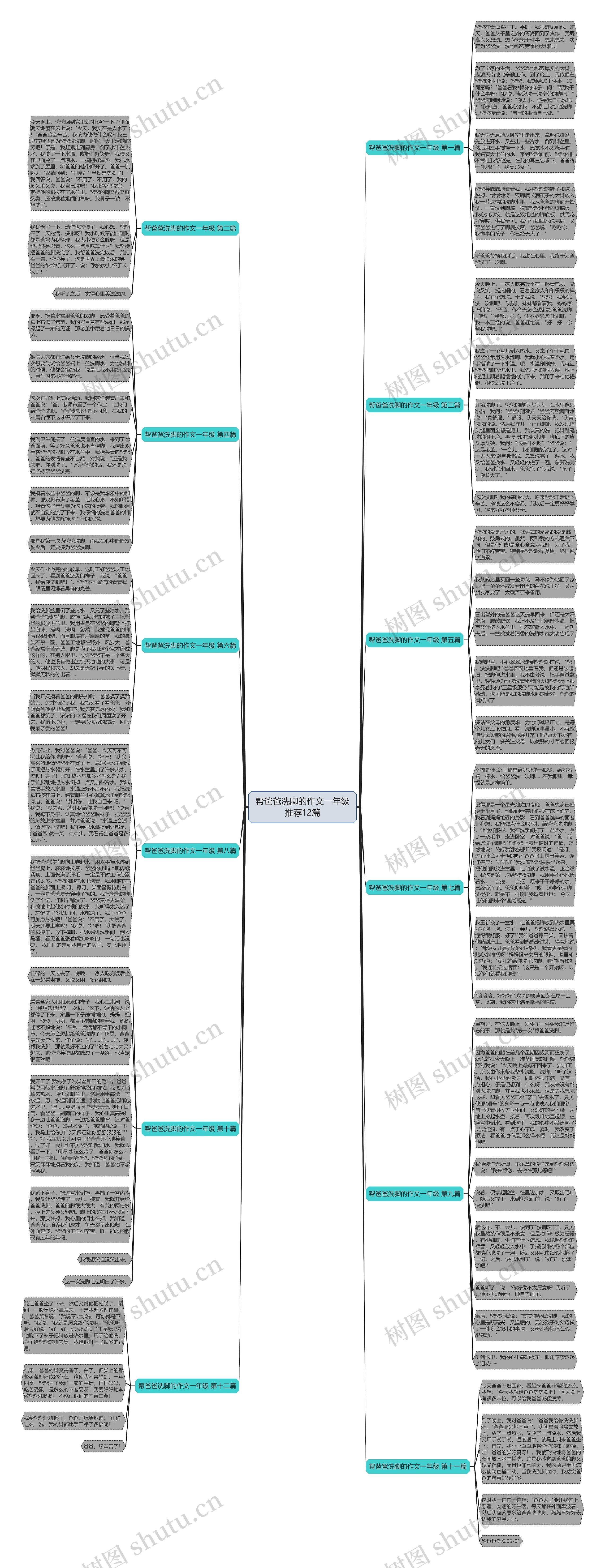 帮爸爸洗脚的作文一年级推荐12篇思维导图
