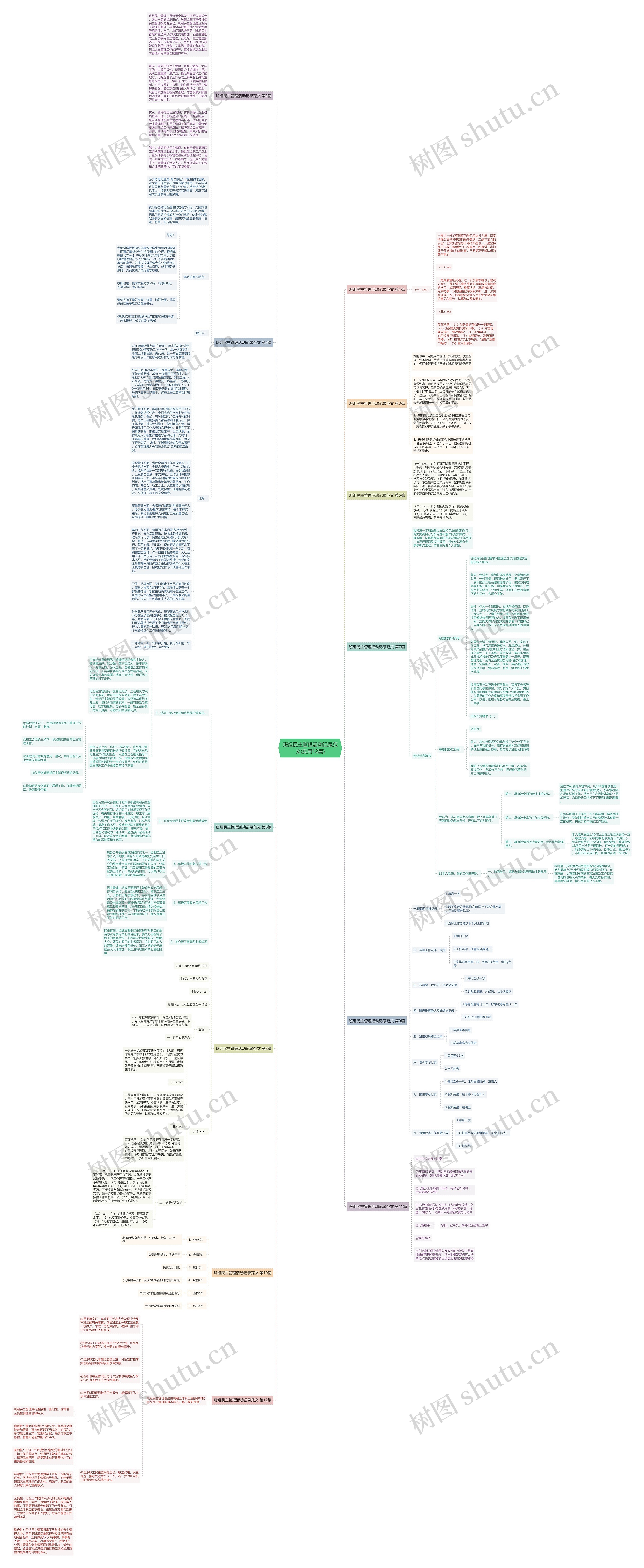 班组民主管理活动记录范文(实用12篇)思维导图