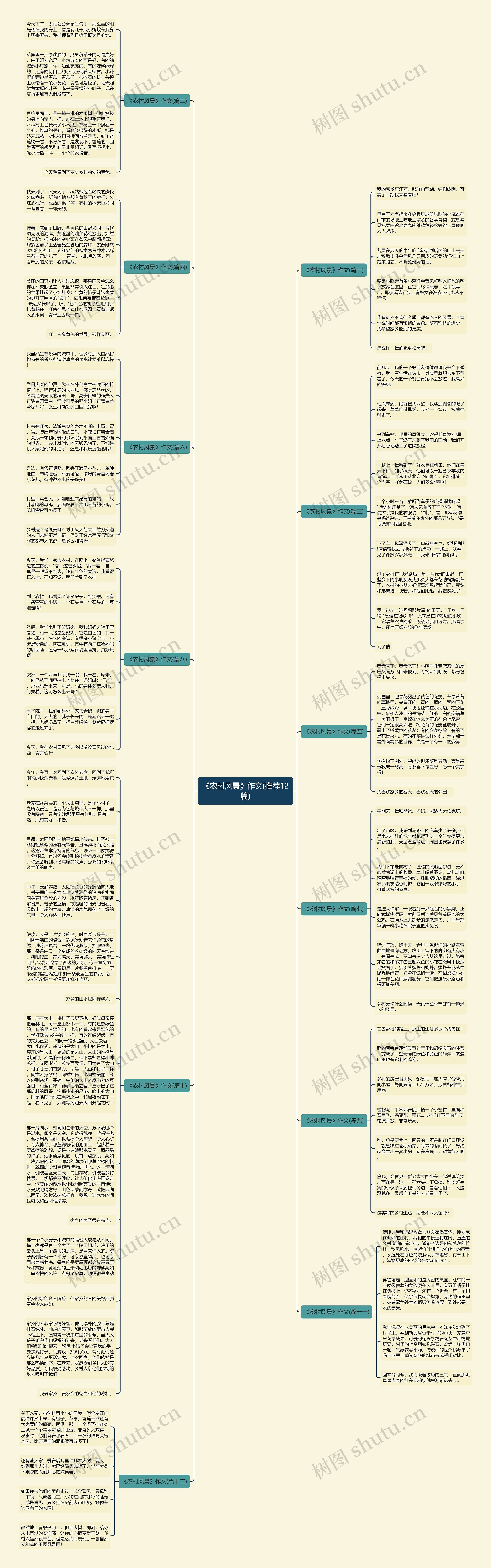 《农村风景》作文(推荐12篇)思维导图