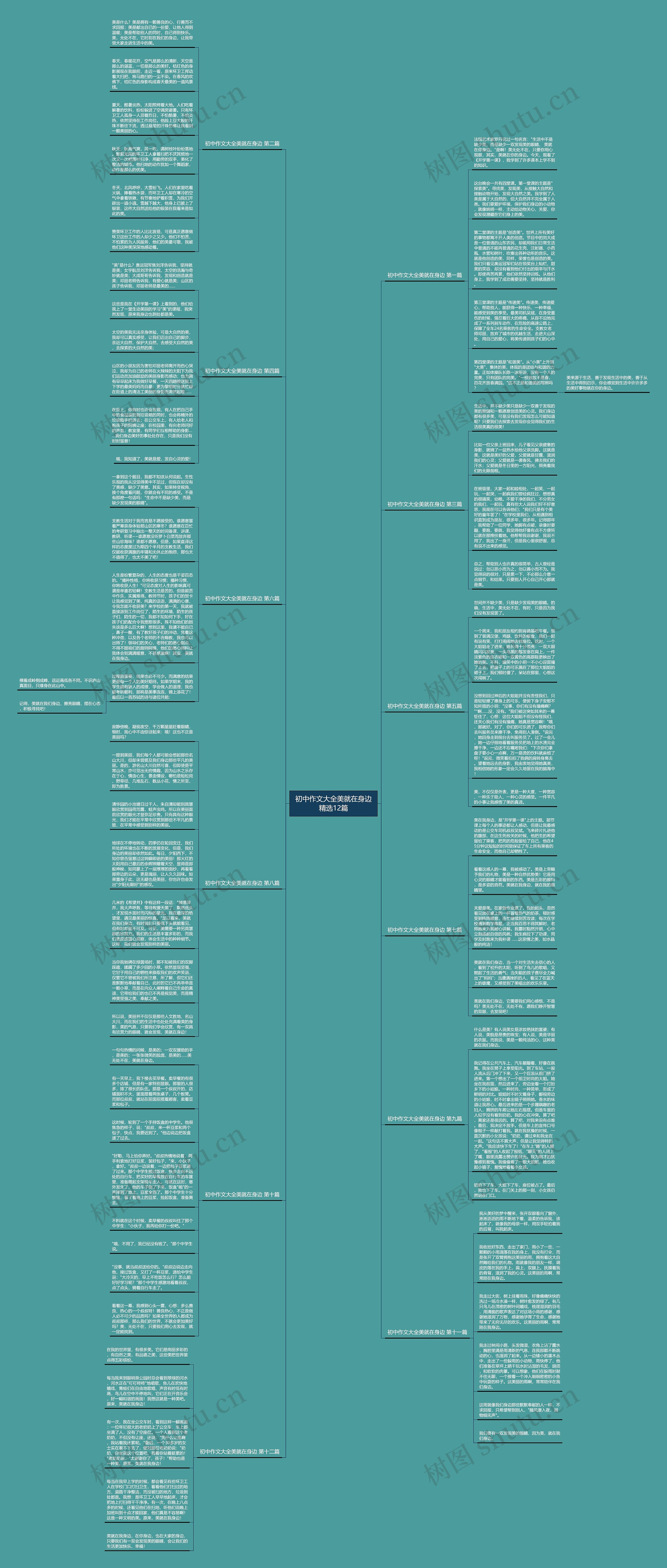 初中作文大全美就在身边精选12篇思维导图
