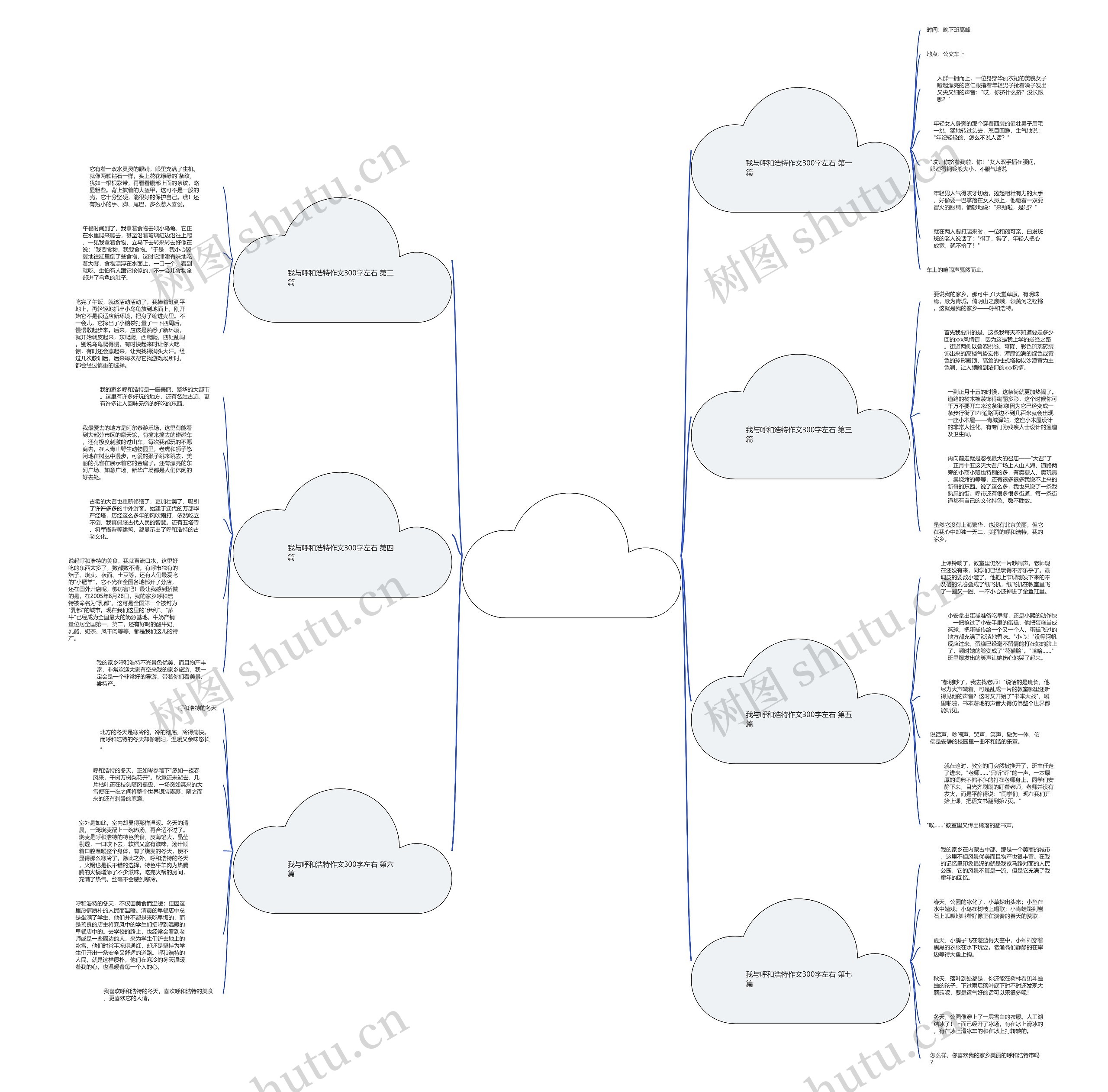 我与呼和浩特作文300字左右优选7篇思维导图