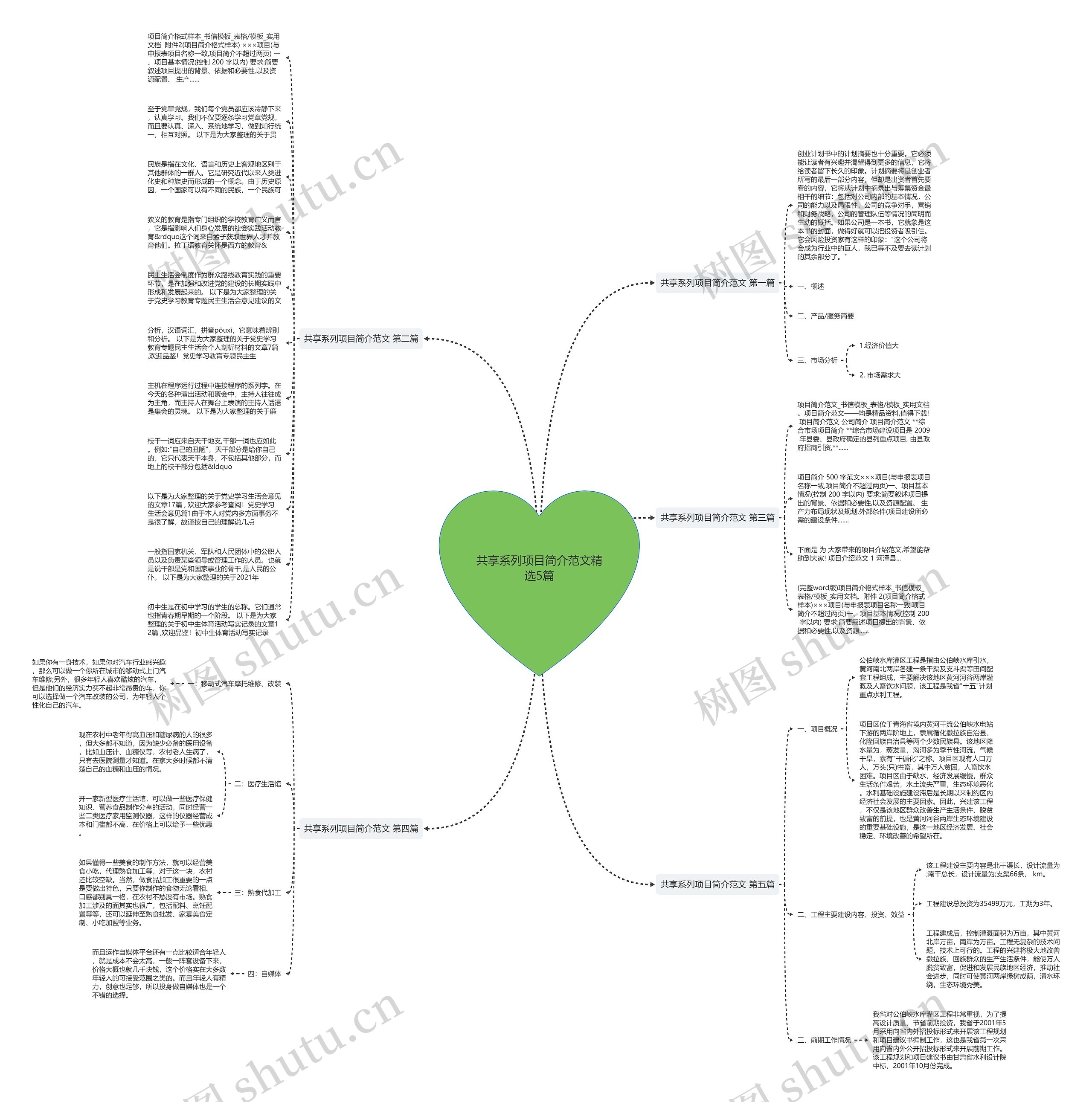 共享系列项目简介范文精选5篇思维导图