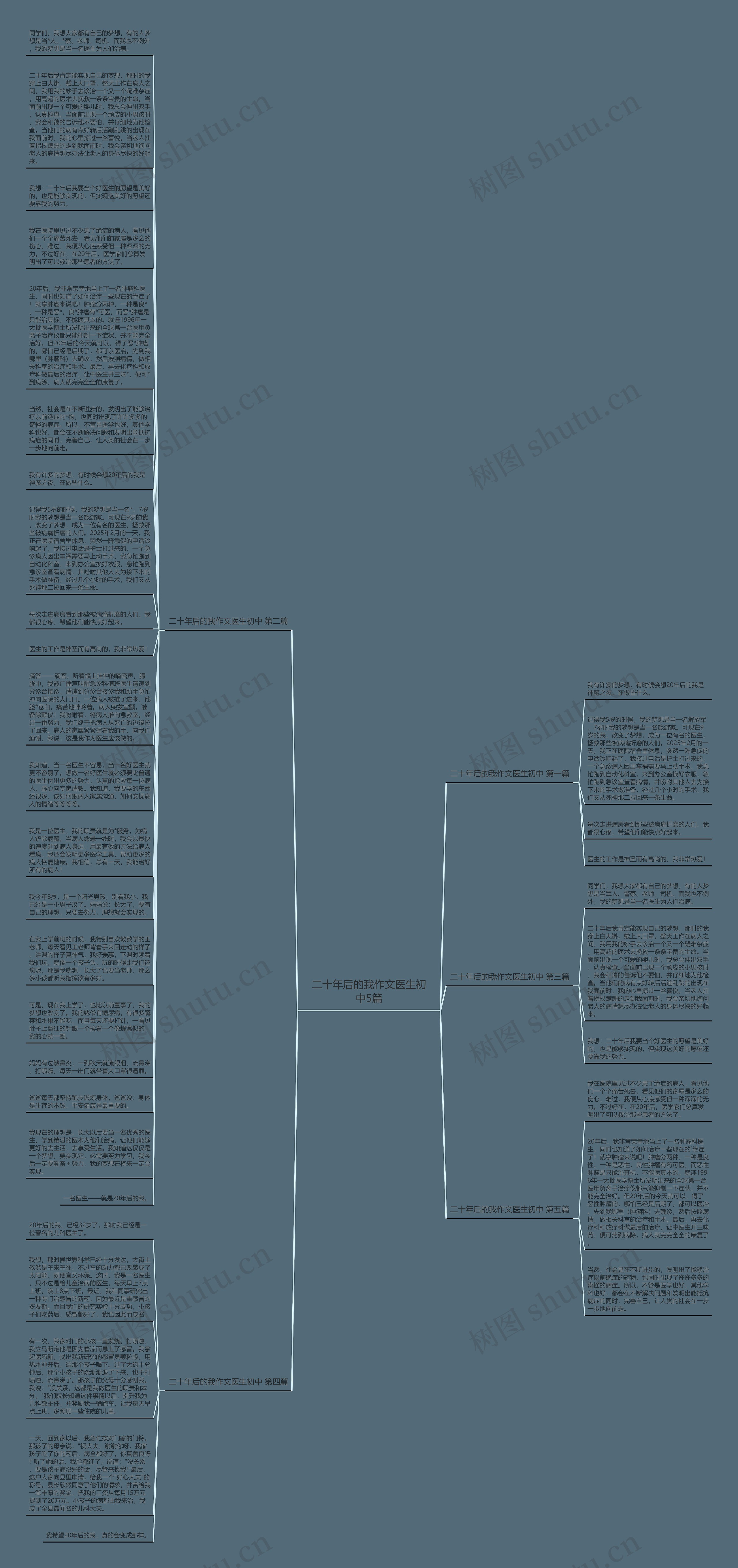 二十年后的我作文医生初中5篇思维导图