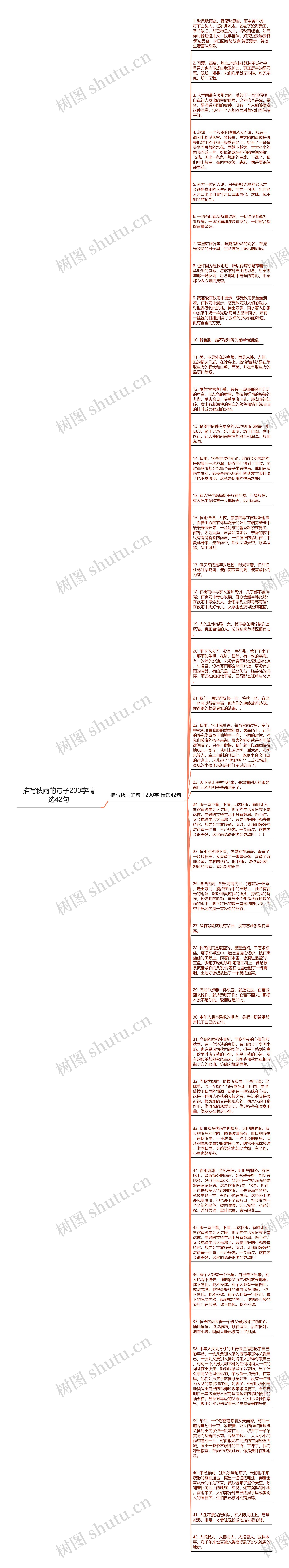 描写秋雨的句子200字精选42句