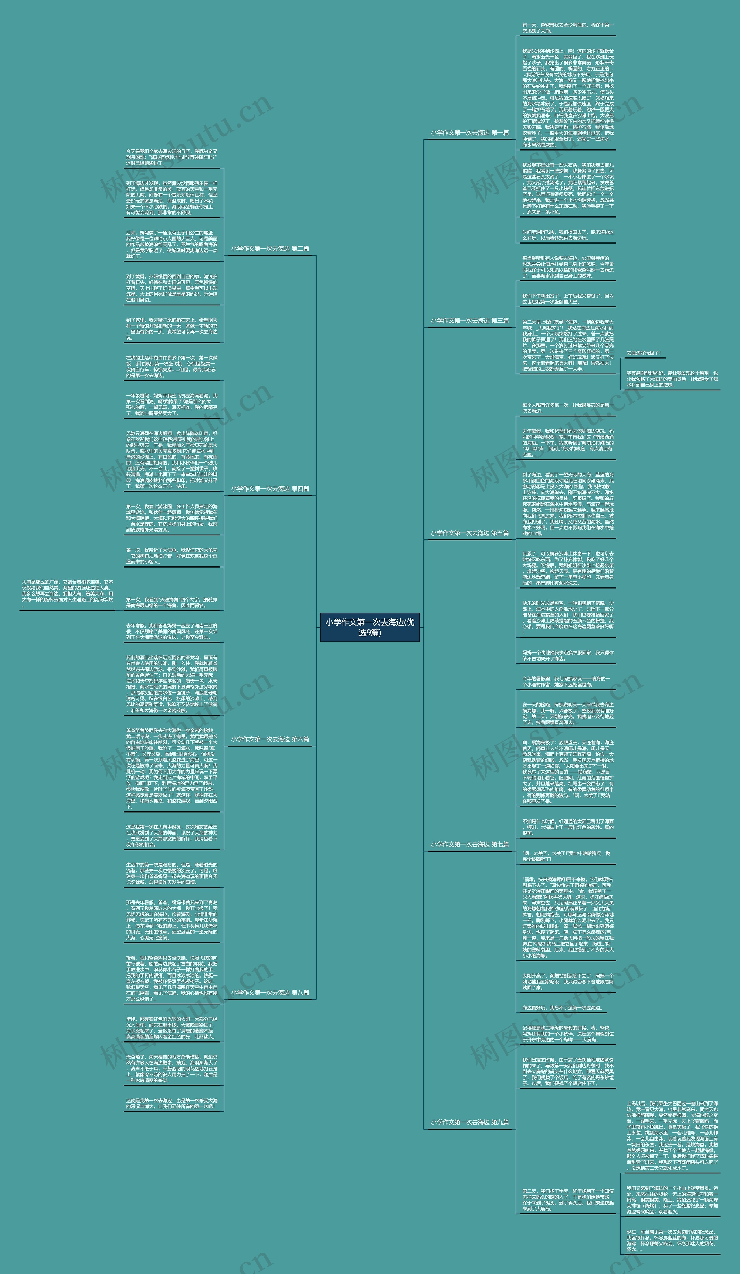 小学作文第一次去海边(优选9篇)思维导图