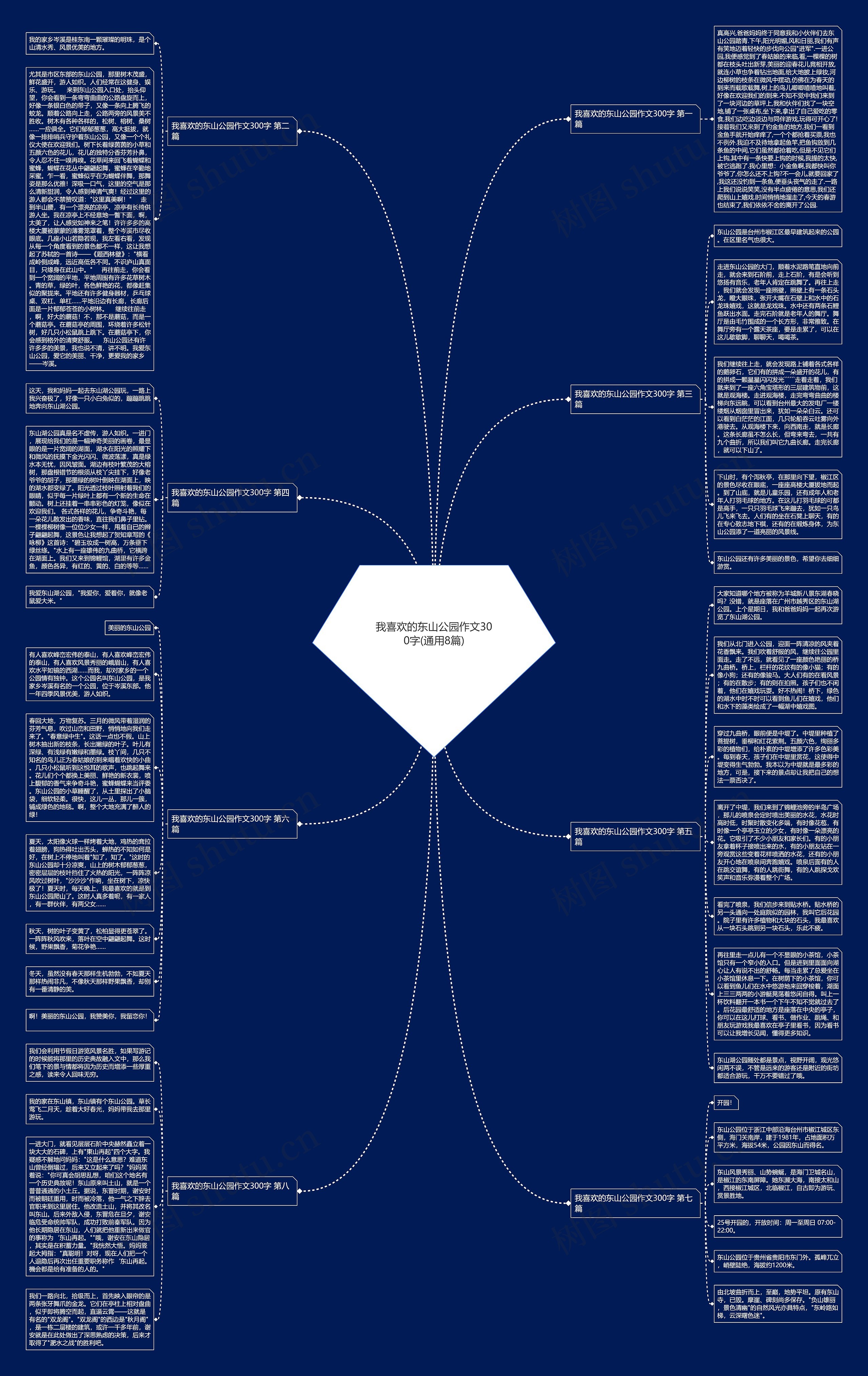 我喜欢的东山公园作文300字(通用8篇)思维导图