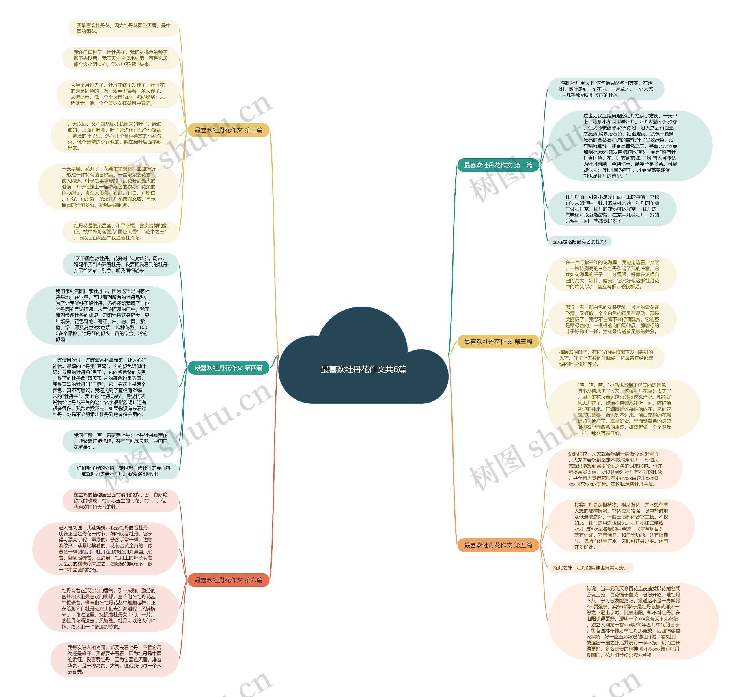 最喜欢牡丹花作文共6篇思维导图